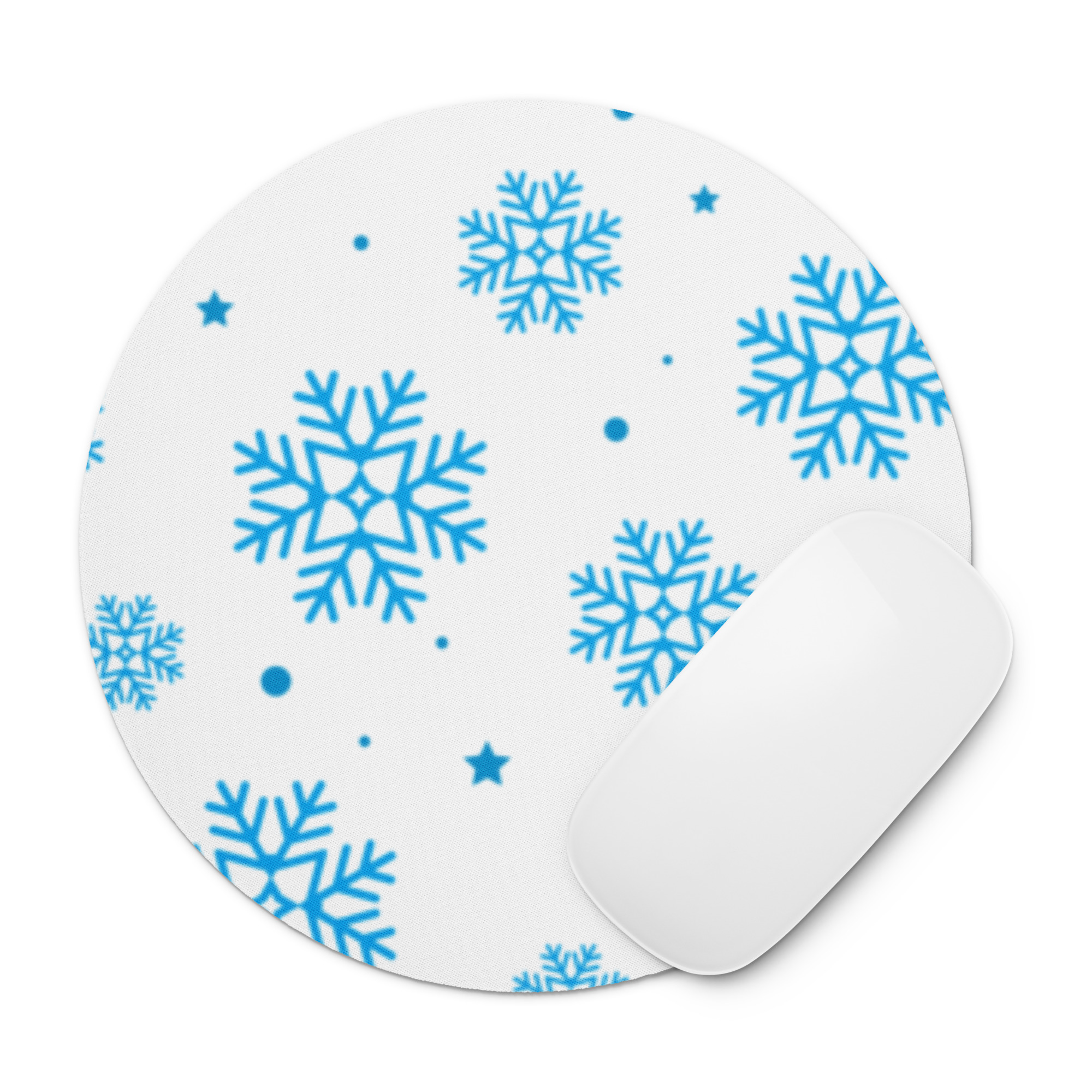 Snowflake Round Mouse Pad 