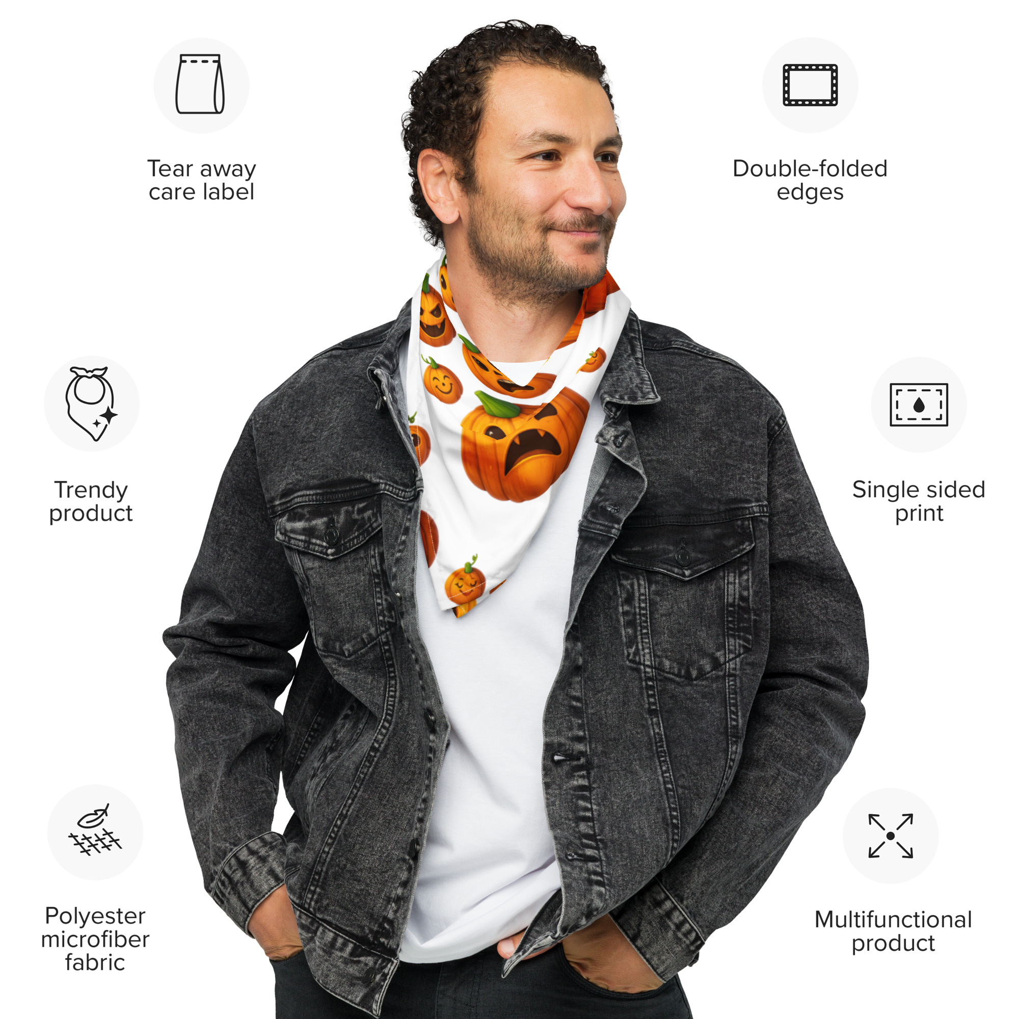 Halloween Pumpkins All-Over Print Bandana