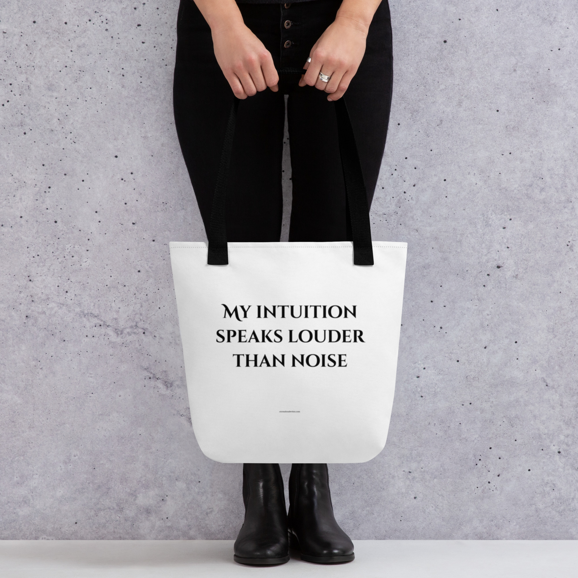 Divine Feminine Tote Bag – My Intuition Speaks Louder Than Noise