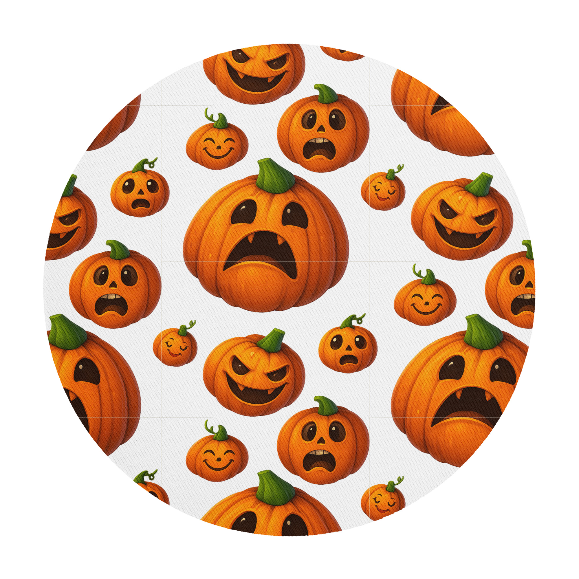 Halloween Pumpkins Round Mouse Pad 