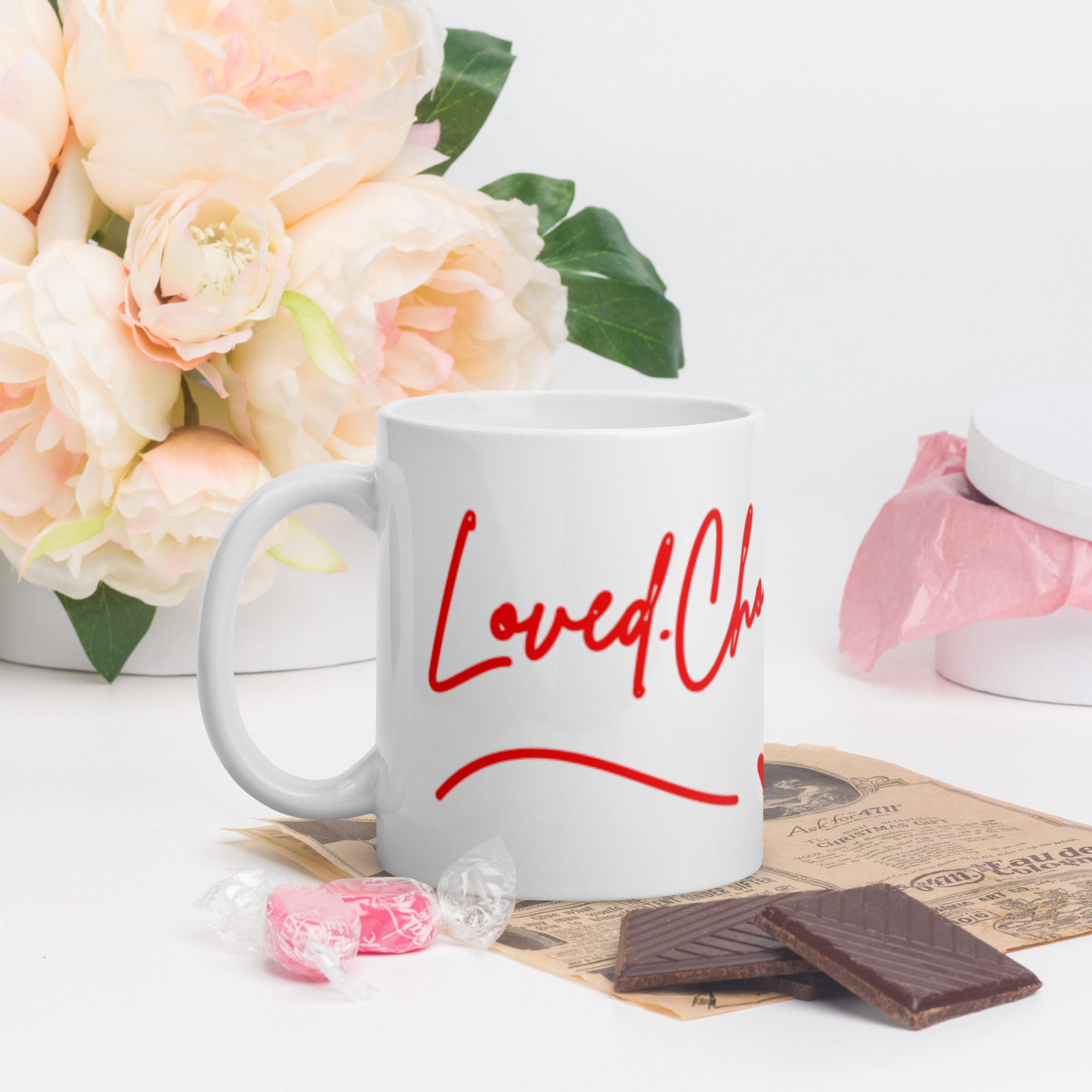 Self-Love Ceramic Mug – “Loved. Chosen. Enough.” 