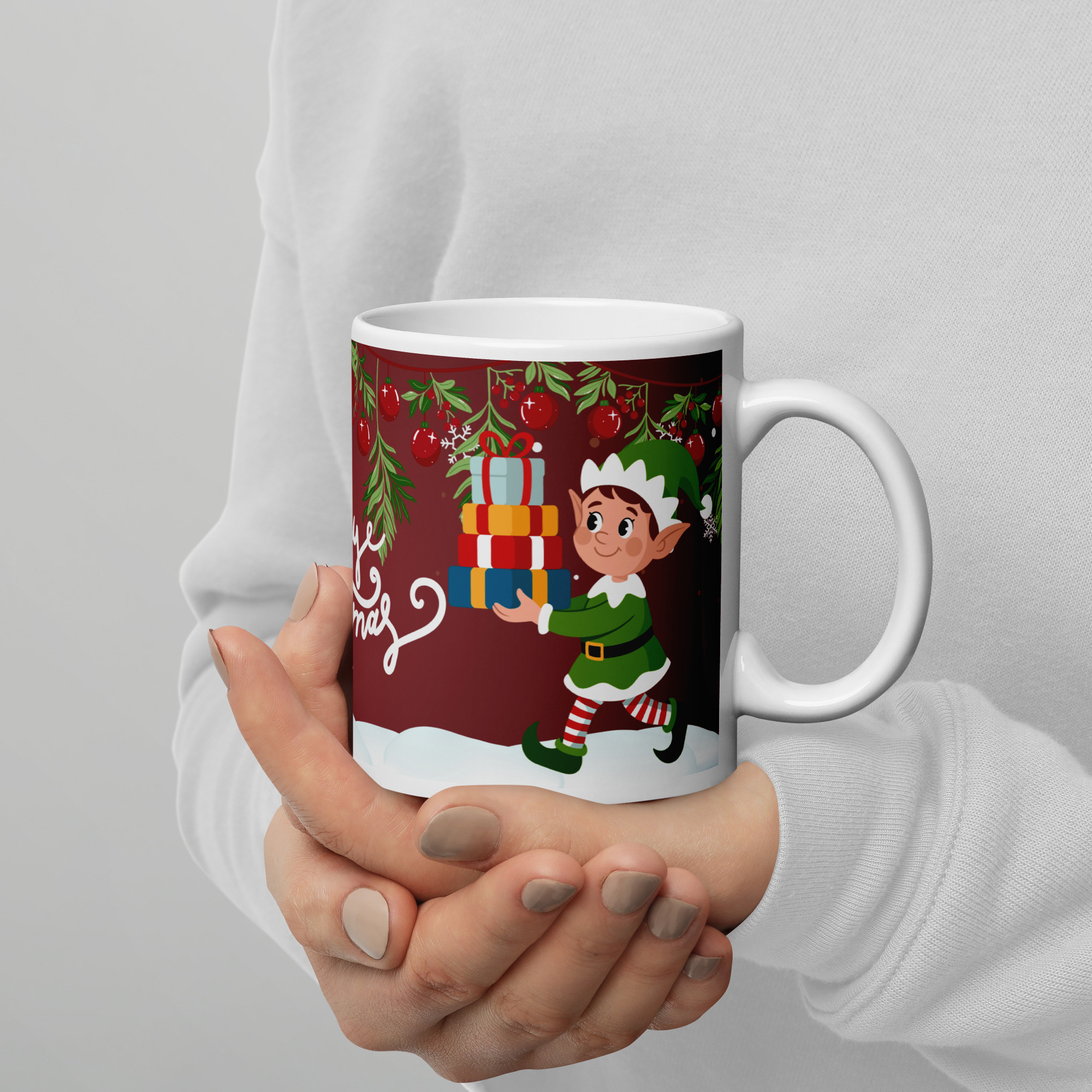 Santa & Elf Christmas Mug
