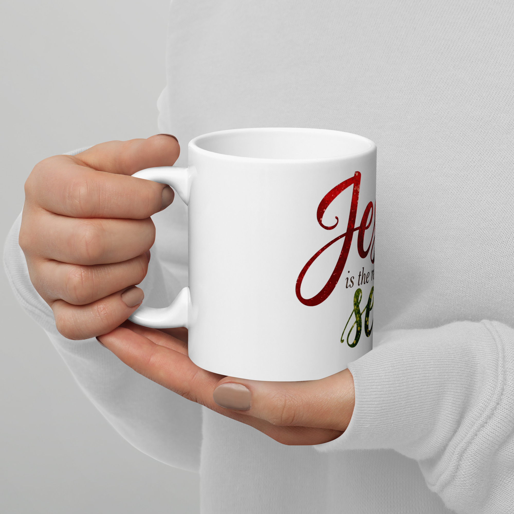  "Jesus Is the Reason for the Season” Elegant Christmas Mug – Faith & Festive Joy 