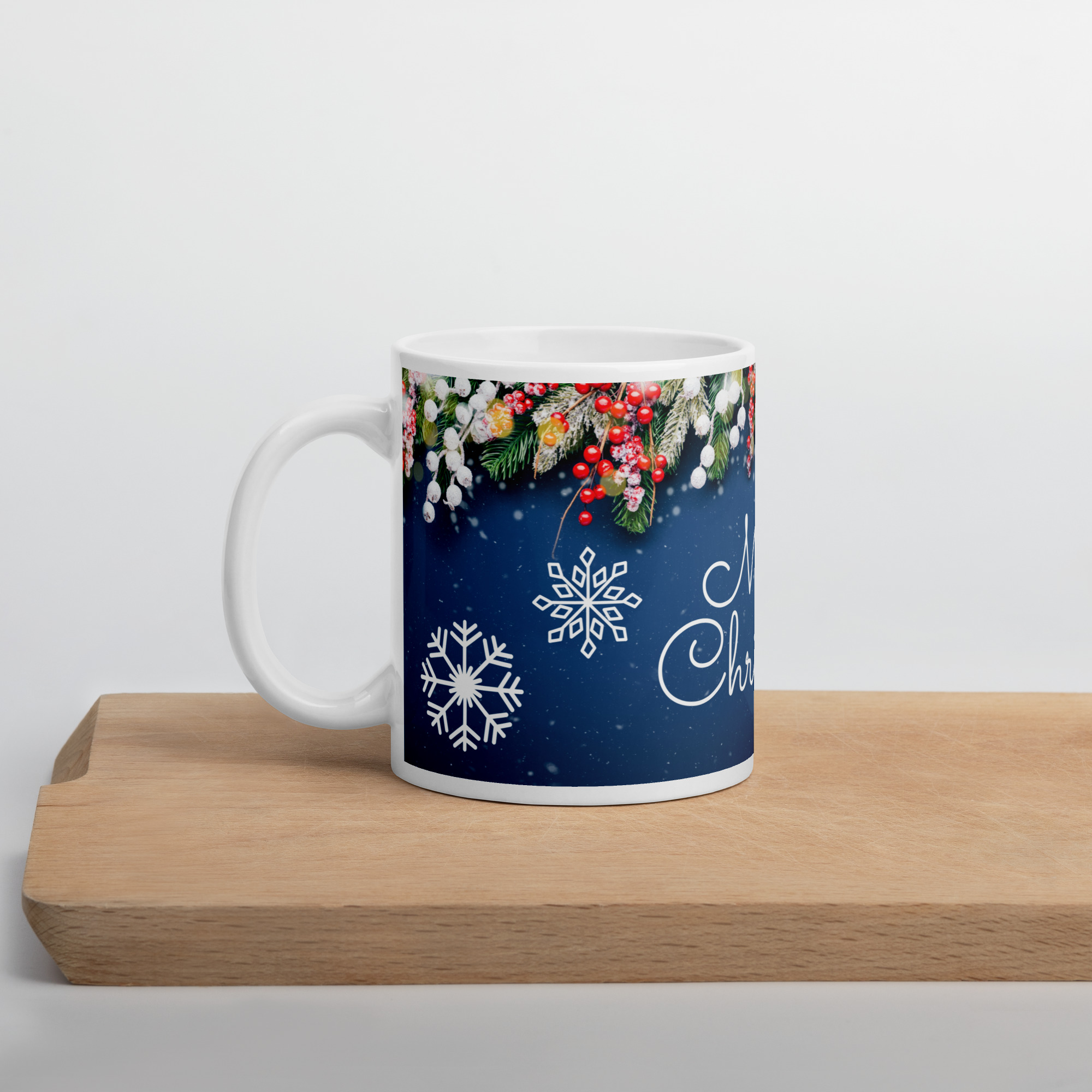  Merry Christmas Blue Ceramic Mug