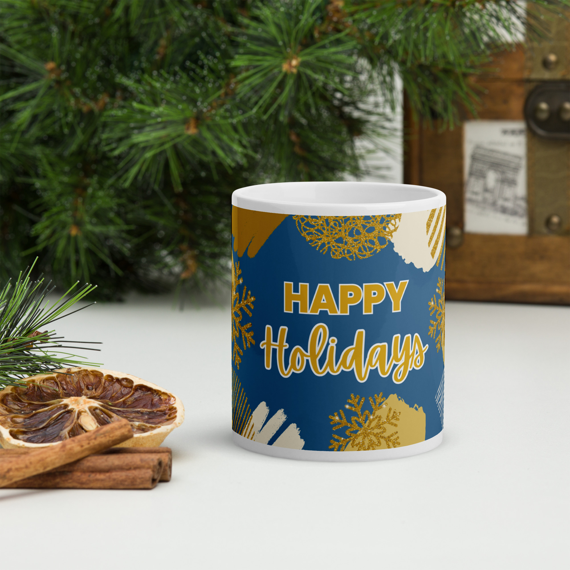 Happy Holidays Abstract Mug