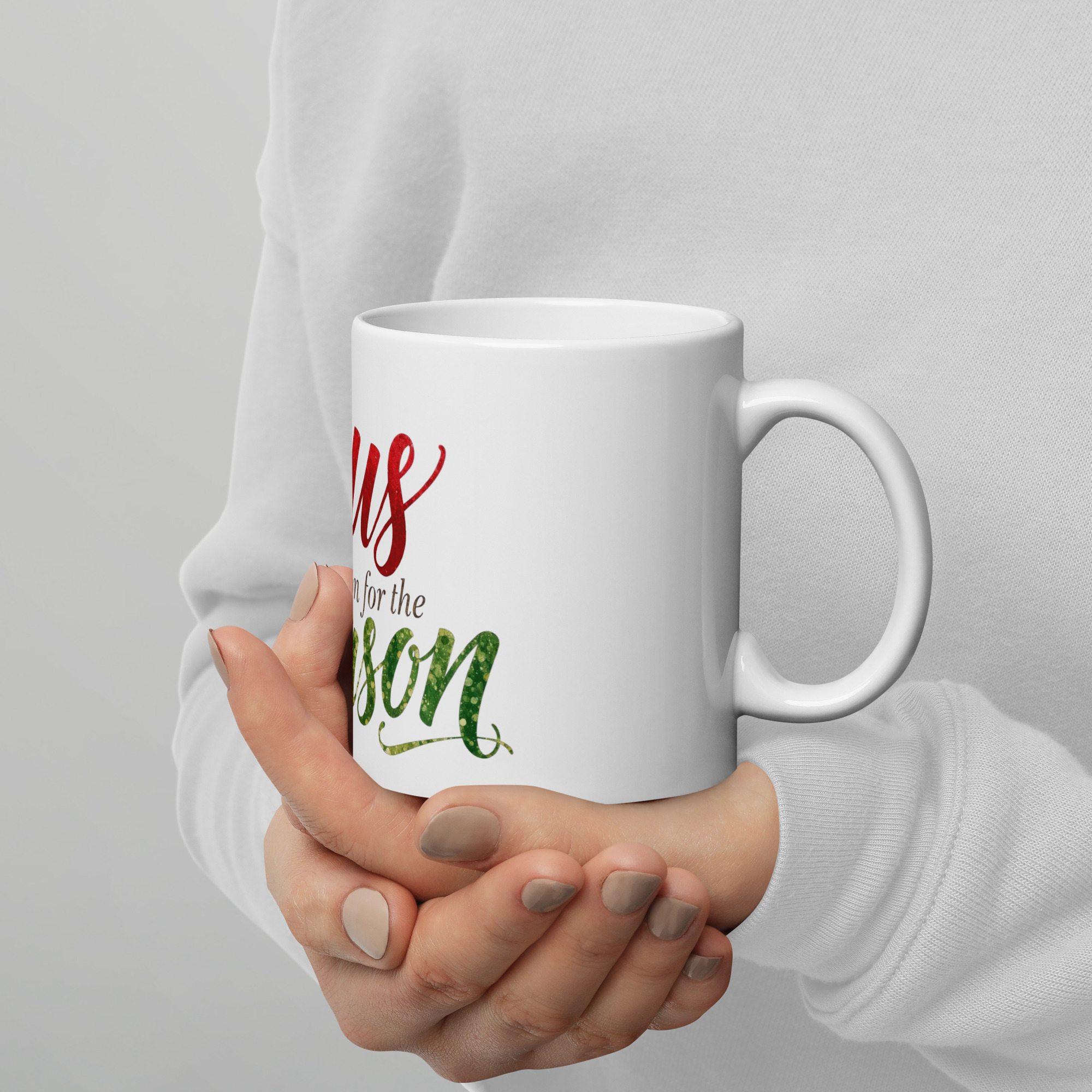  "Jesus Is the Reason for the Season” Elegant Christmas Mug – Faith & Festive Joy 