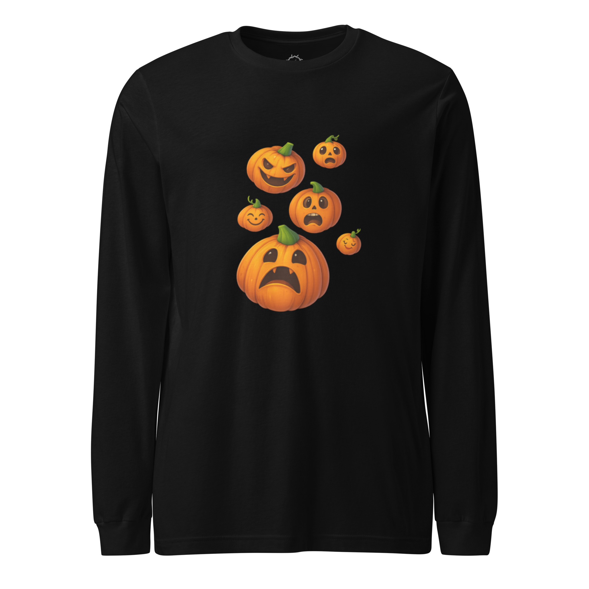  Women’s Long Sleeve Pumpkin Halloween Tee 