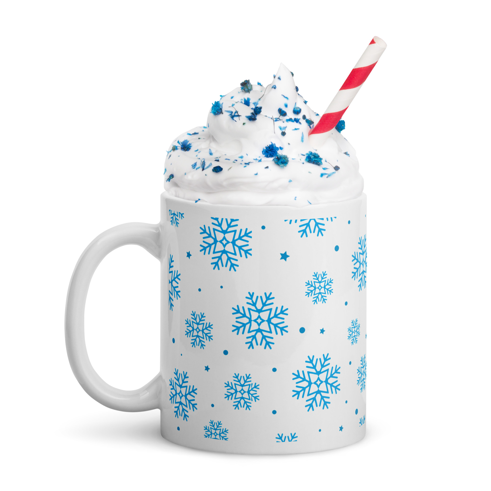 Blue Snowflakes Ceramic Mug