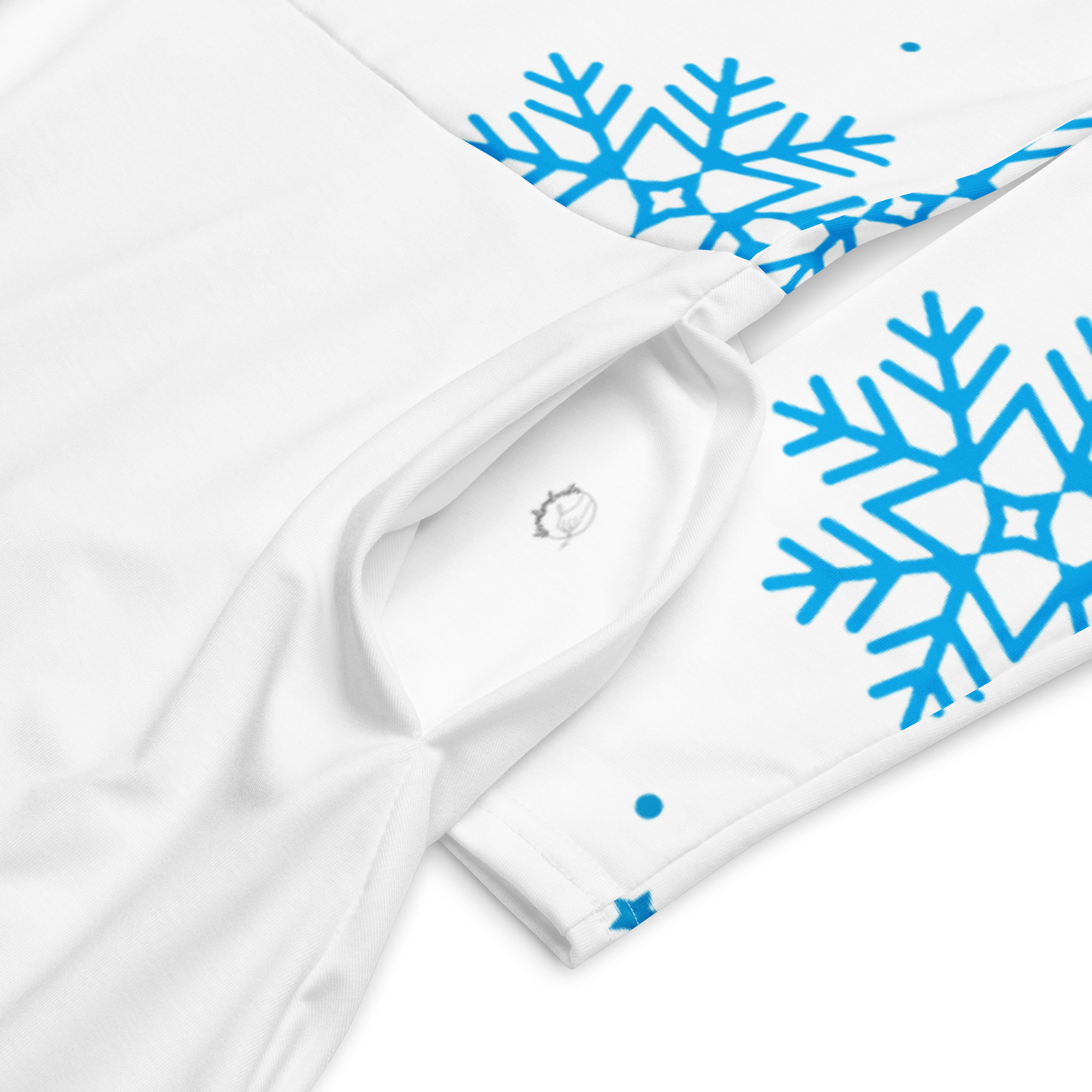 Blue Snowflakes Long Sleeve Midi Dress