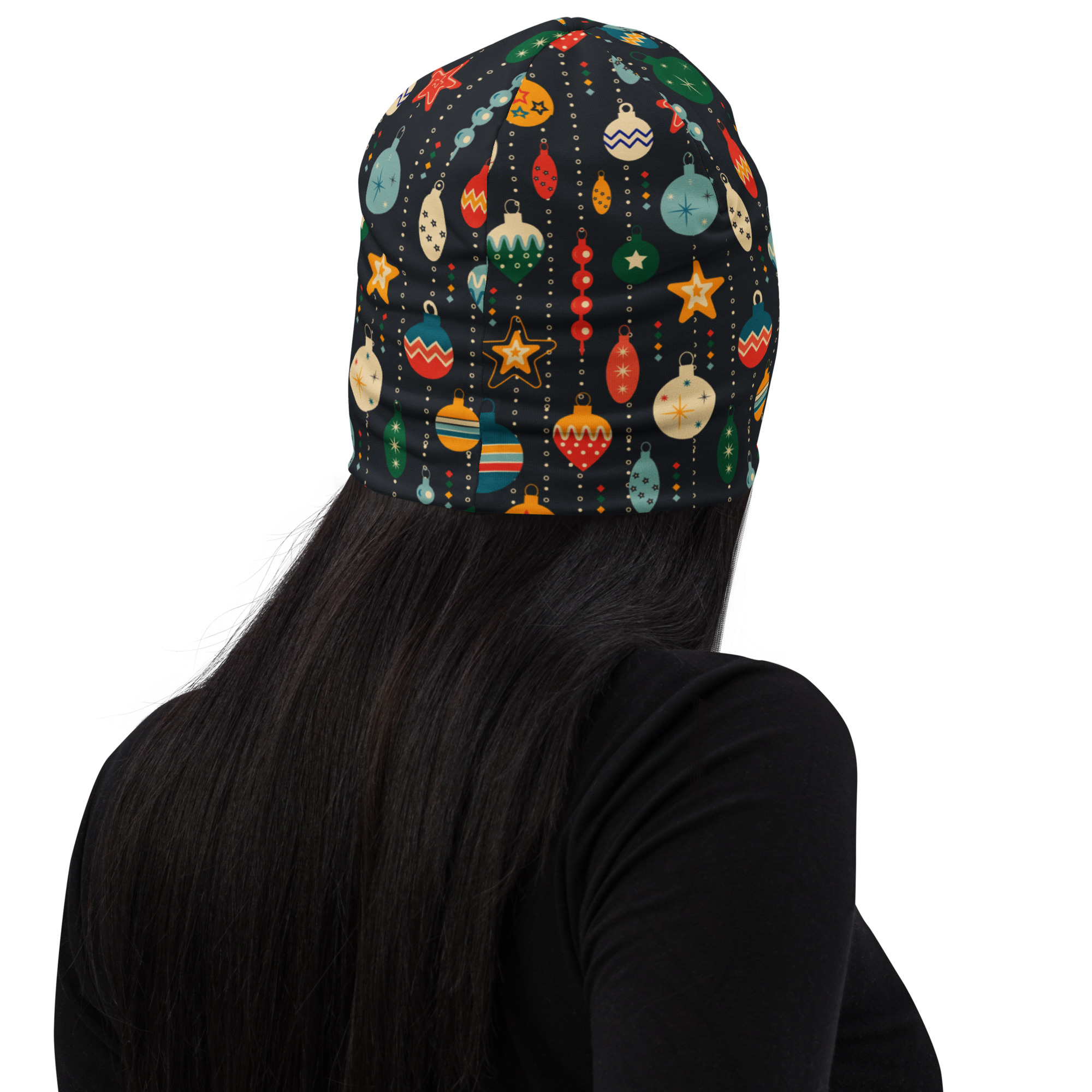 Retro Christmas Ornaments Beanie (Unisex)