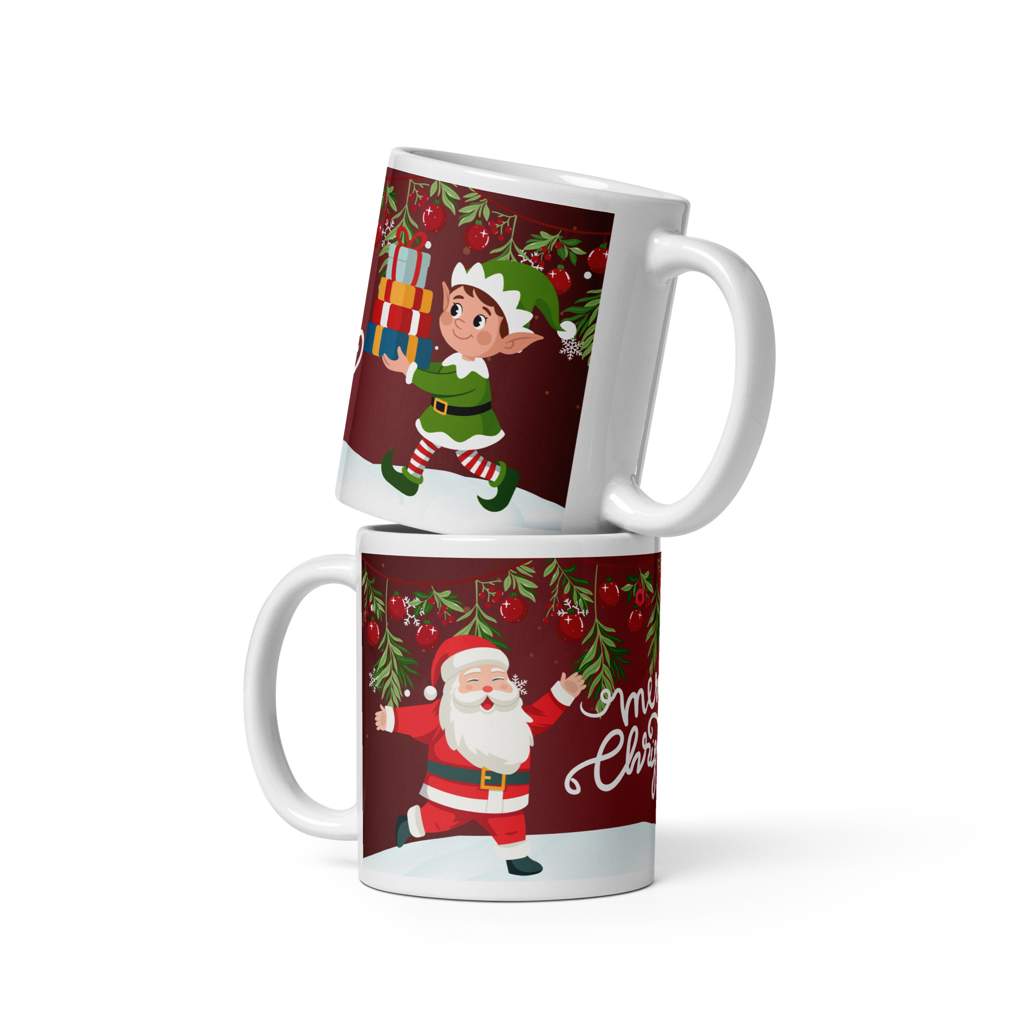 Santa & Elf Christmas Mug
