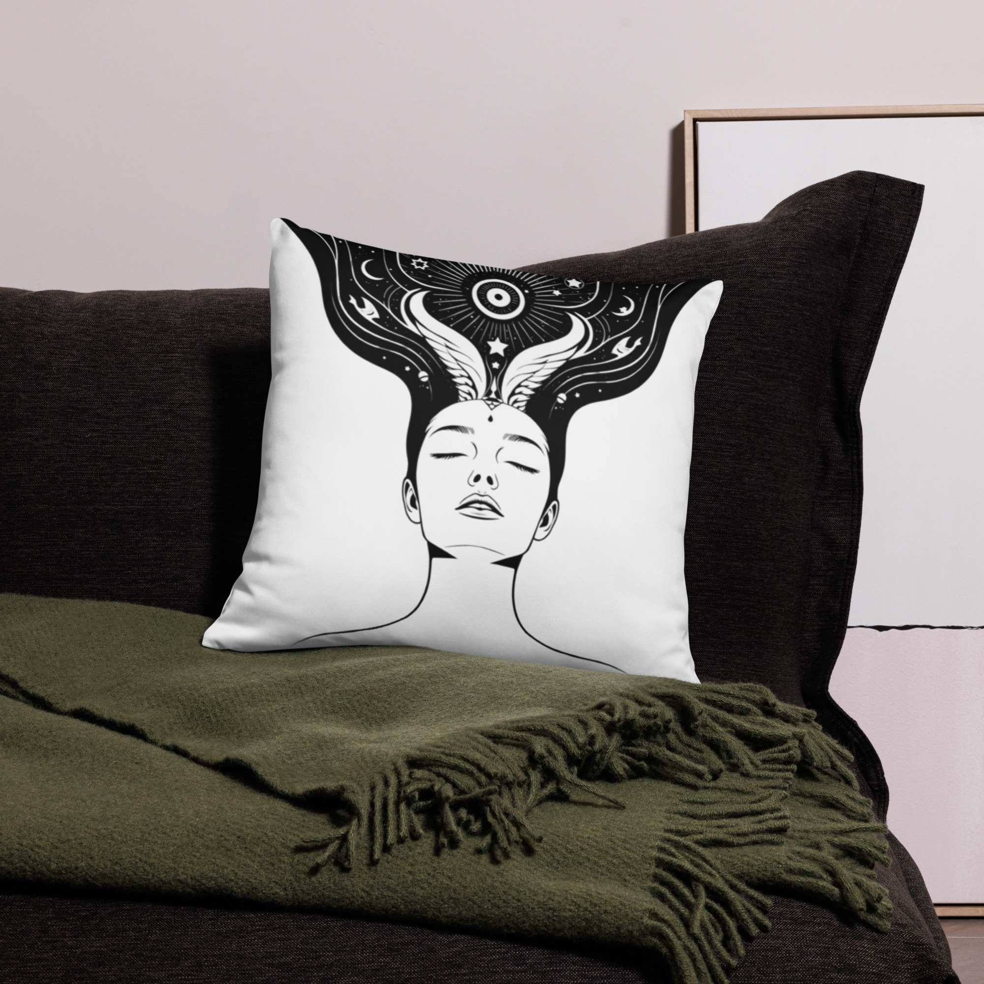 Divine Feminine Pillow Case – She Who Trusts the Unseen Becomes Unstoppable