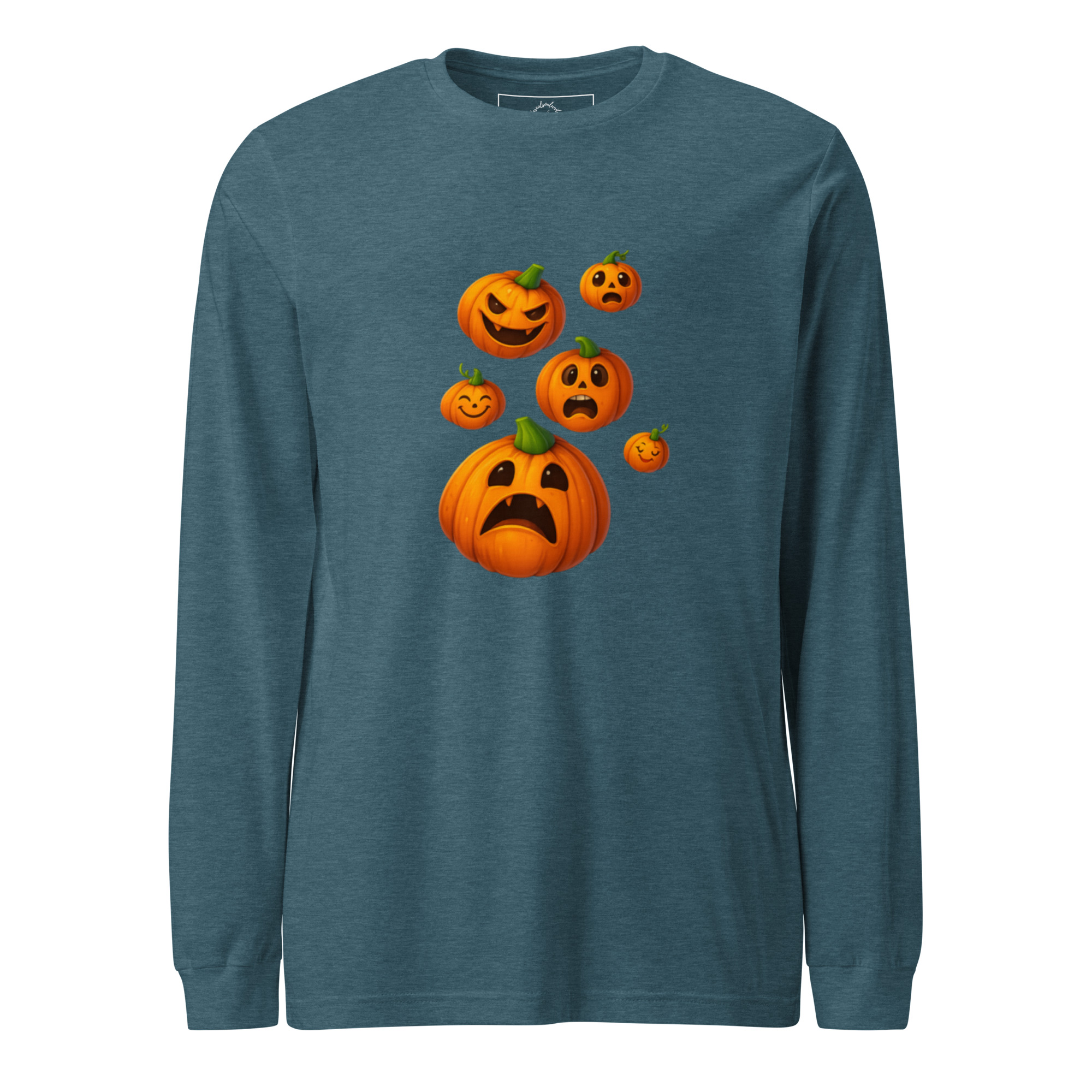  Women’s Long Sleeve Pumpkin Halloween Tee 