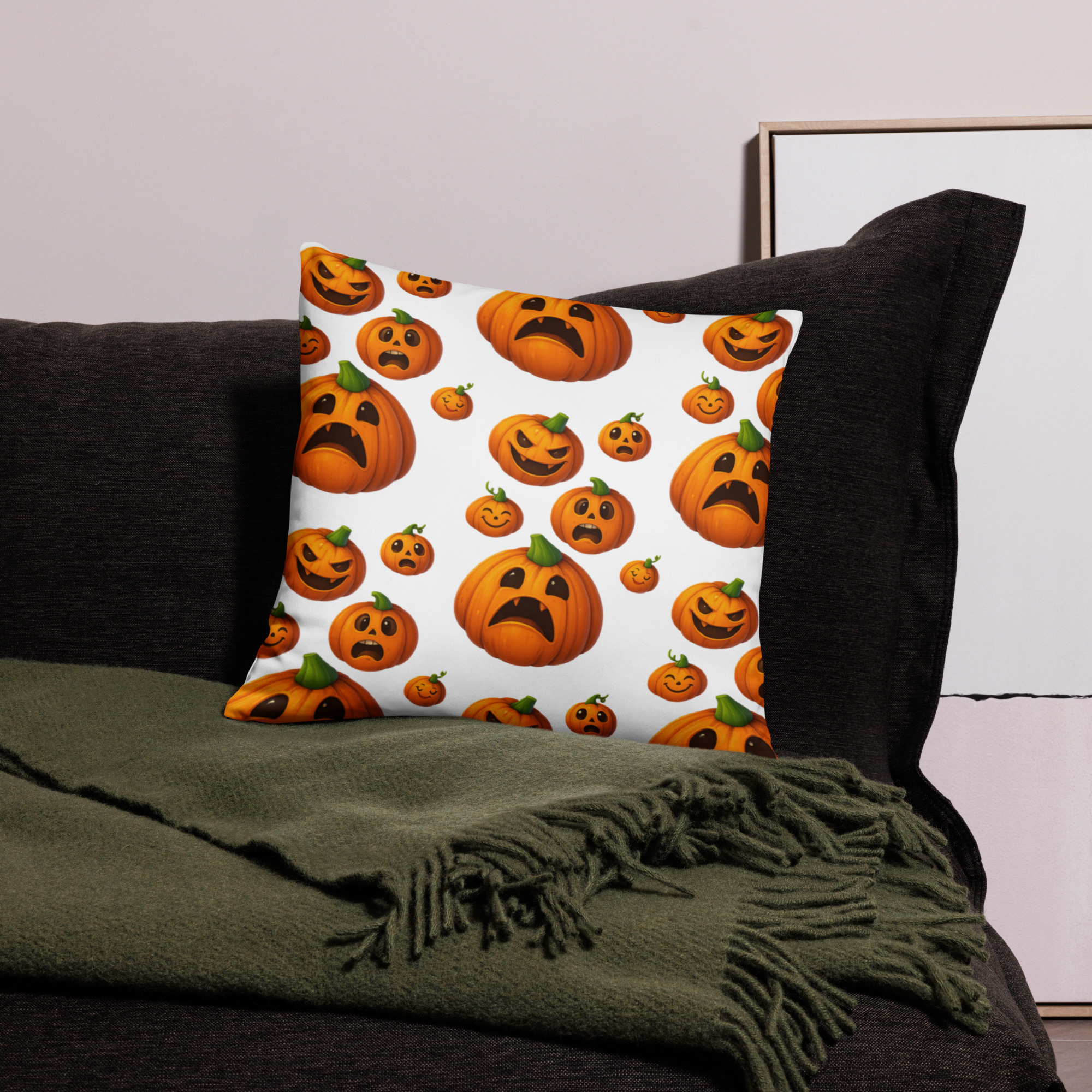  Halloween Pumpkins Throw Pillow