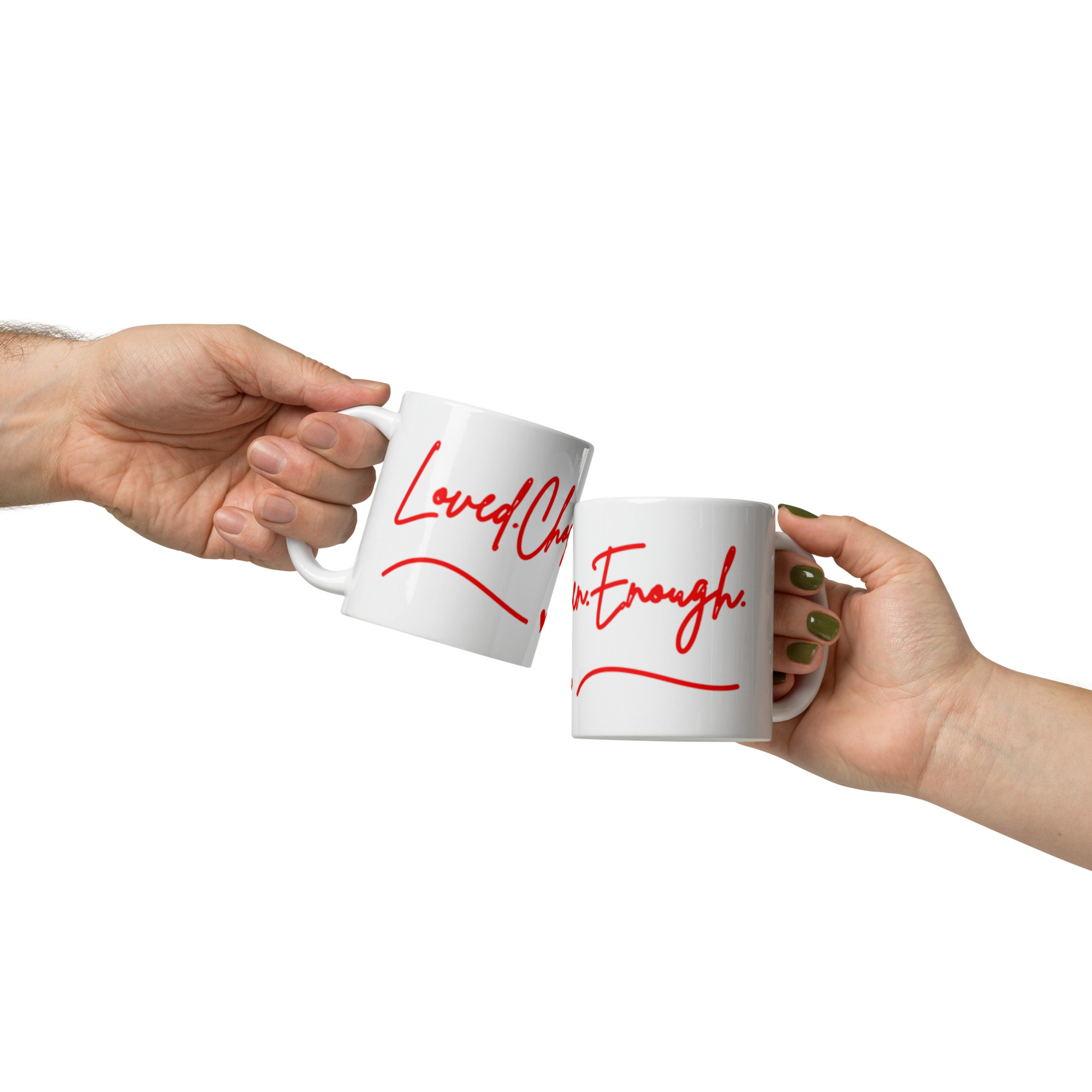 Self-Love Ceramic Mug – “Loved. Chosen. Enough.” 