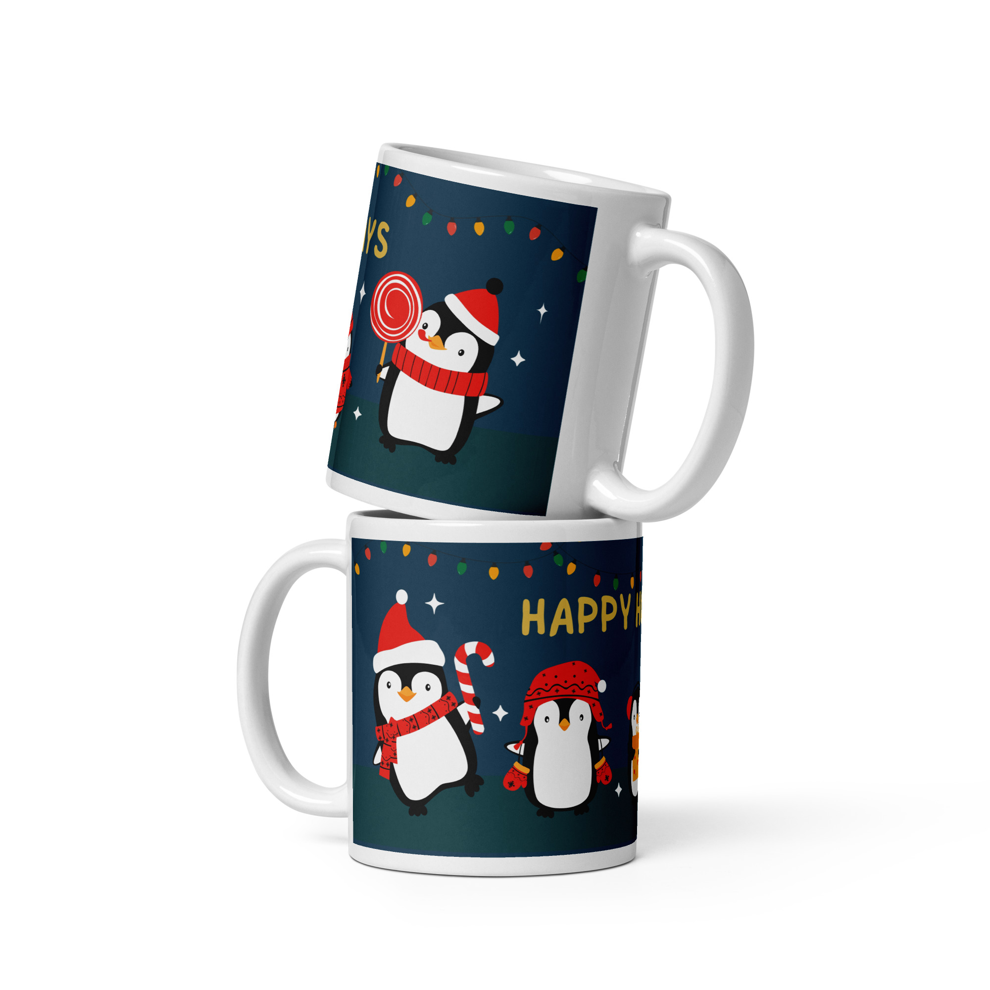  Happy Holidays Penguin Mug