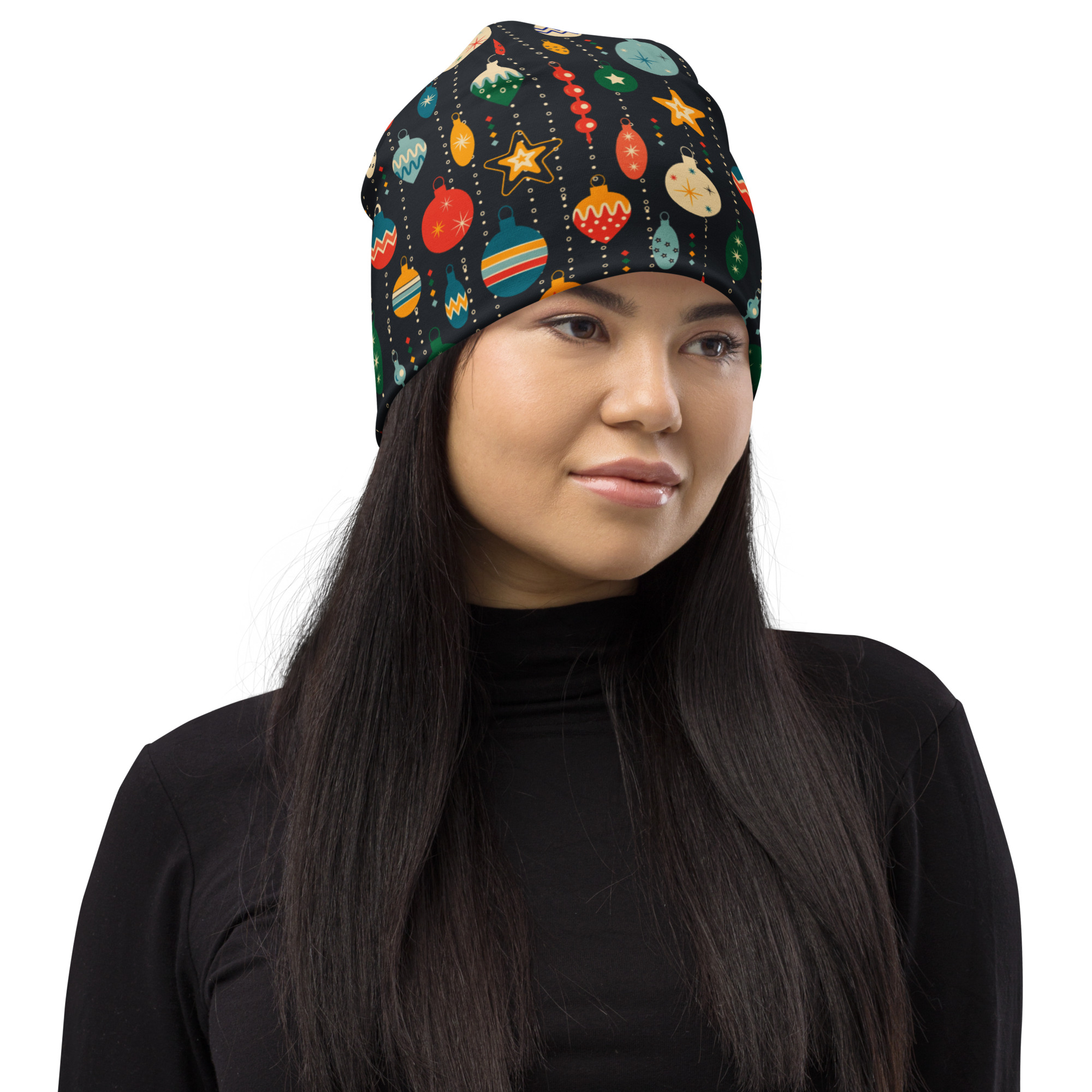 Retro Christmas Ornaments Beanie (Unisex)