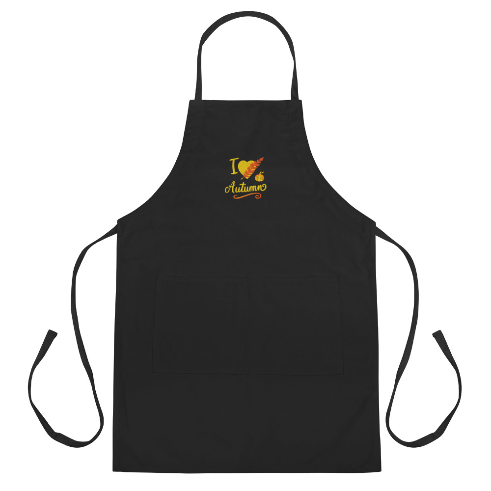 “I Love Autumn” Embroidered Apron