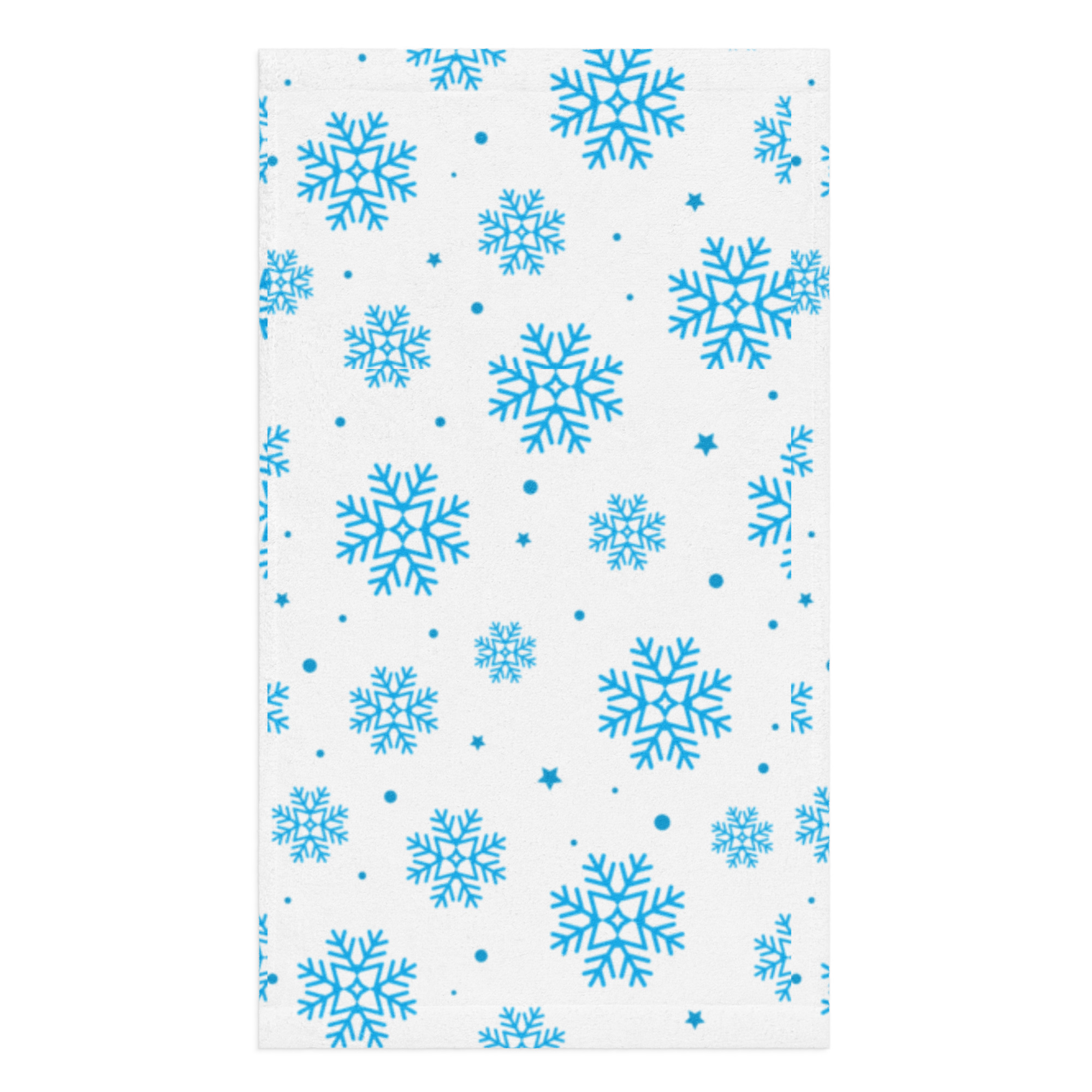 Blue Snowflakes Hand Towel