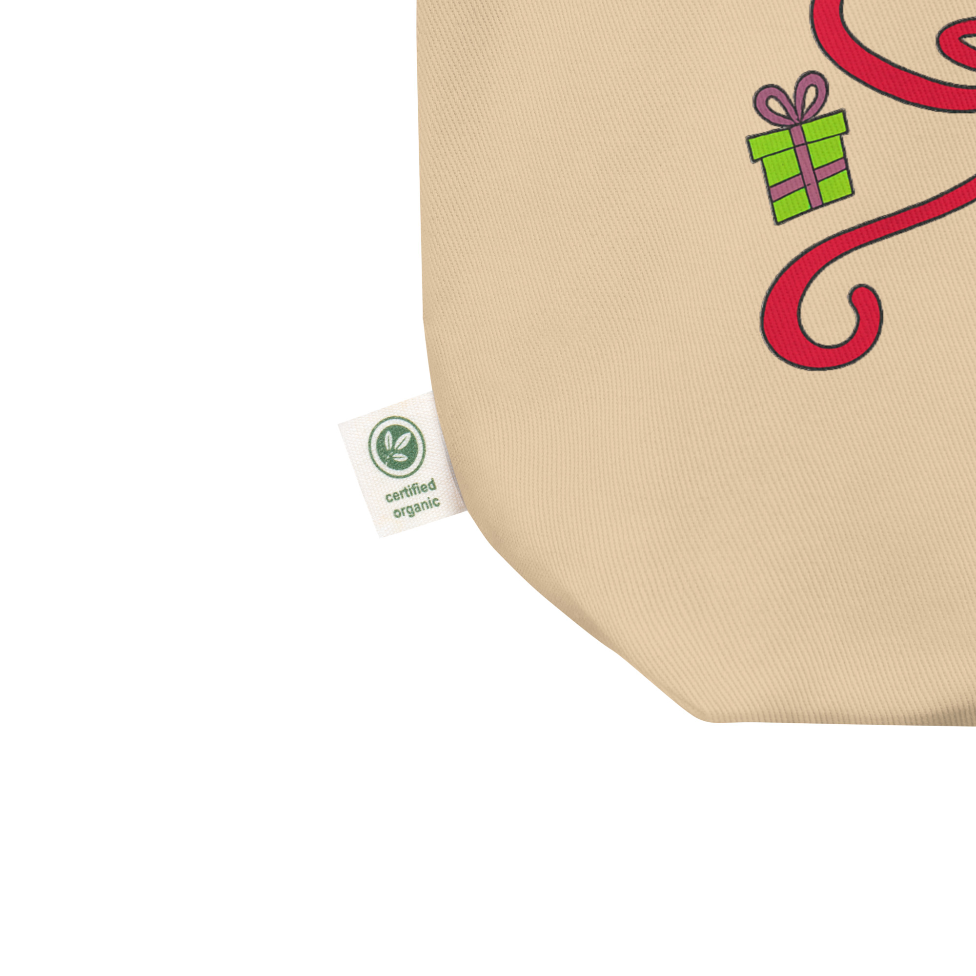 Merry Christmas Organic Cotton Tote Bag 