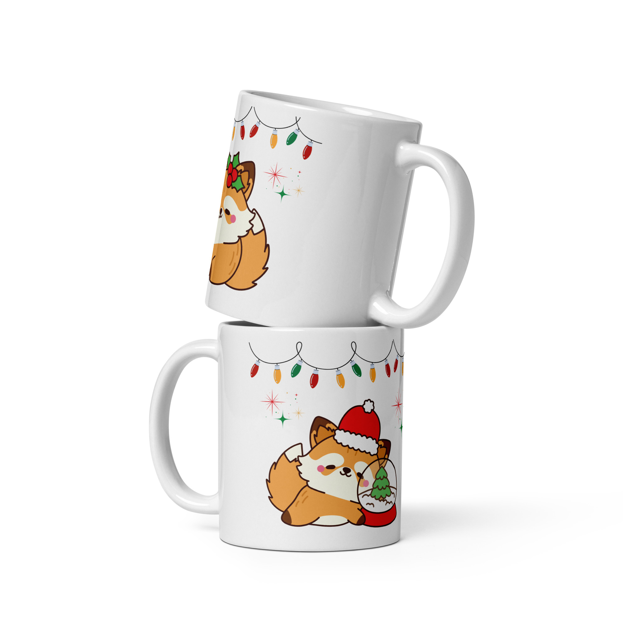  2 Foxy Celebrating Christmas Mug 