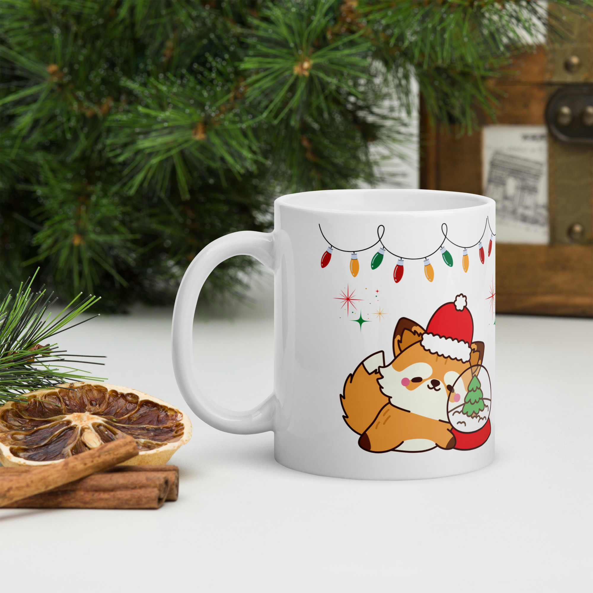  2 Foxy Celebrating Christmas Mug 