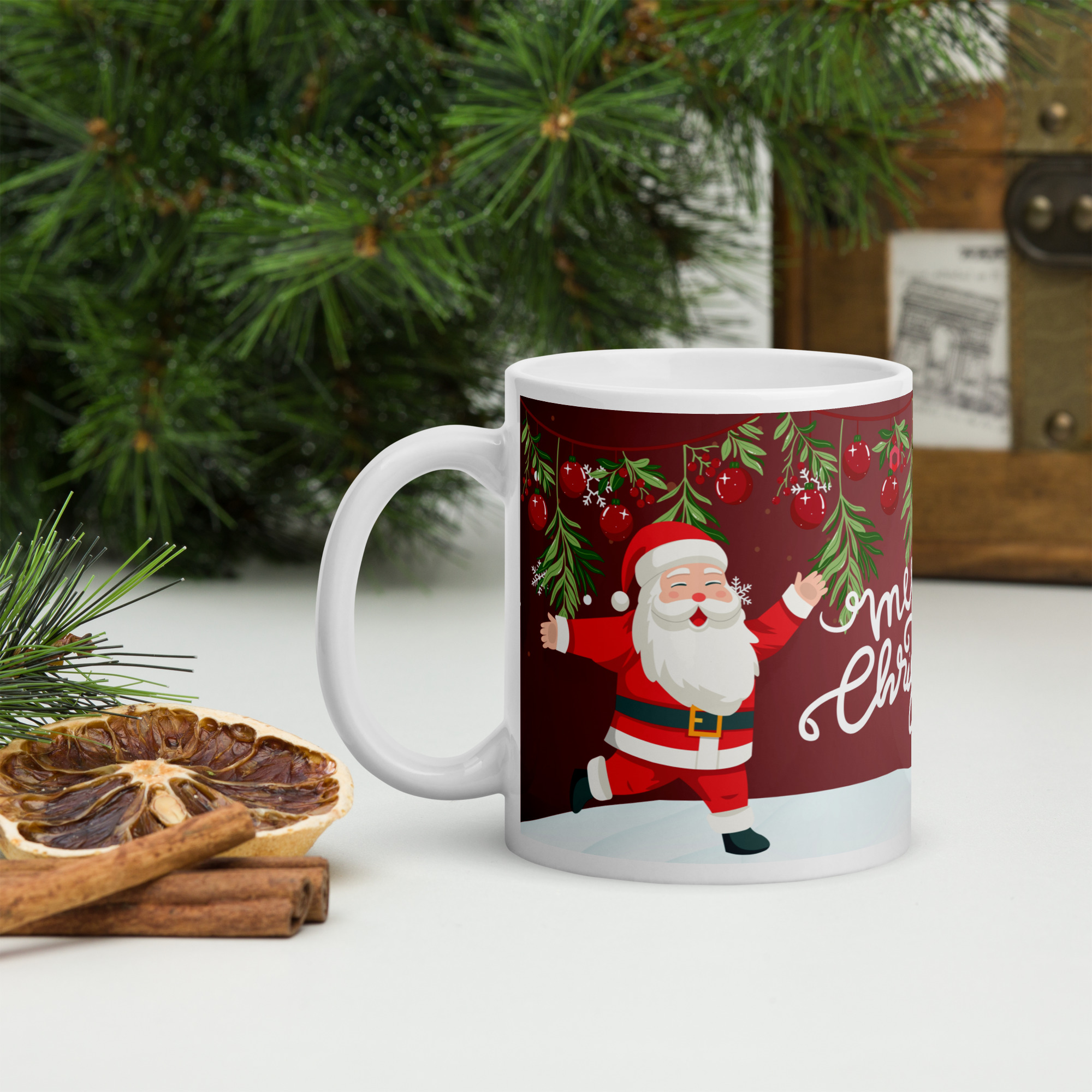 Santa & Elf Christmas Mug
