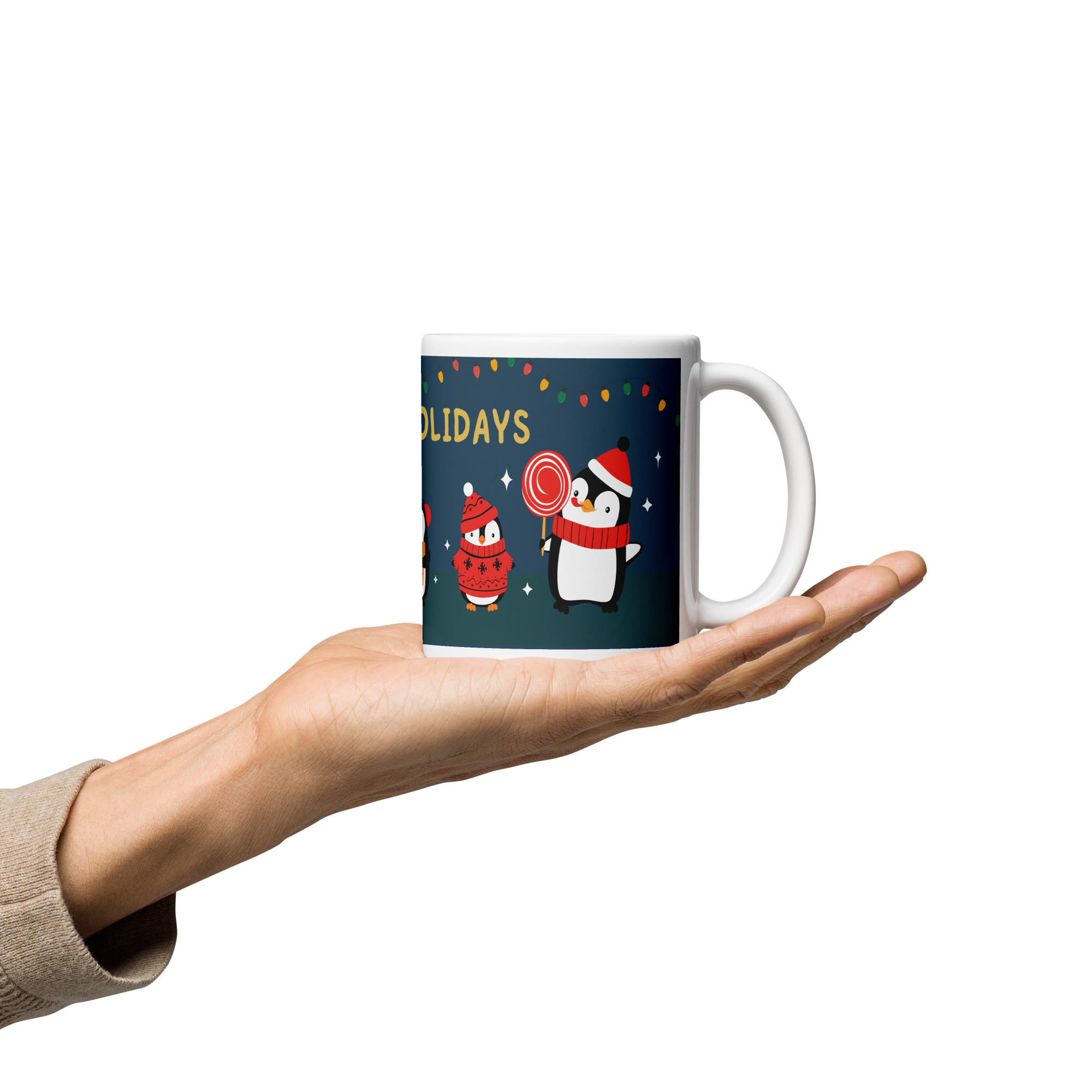  Happy Holidays Penguin Mug