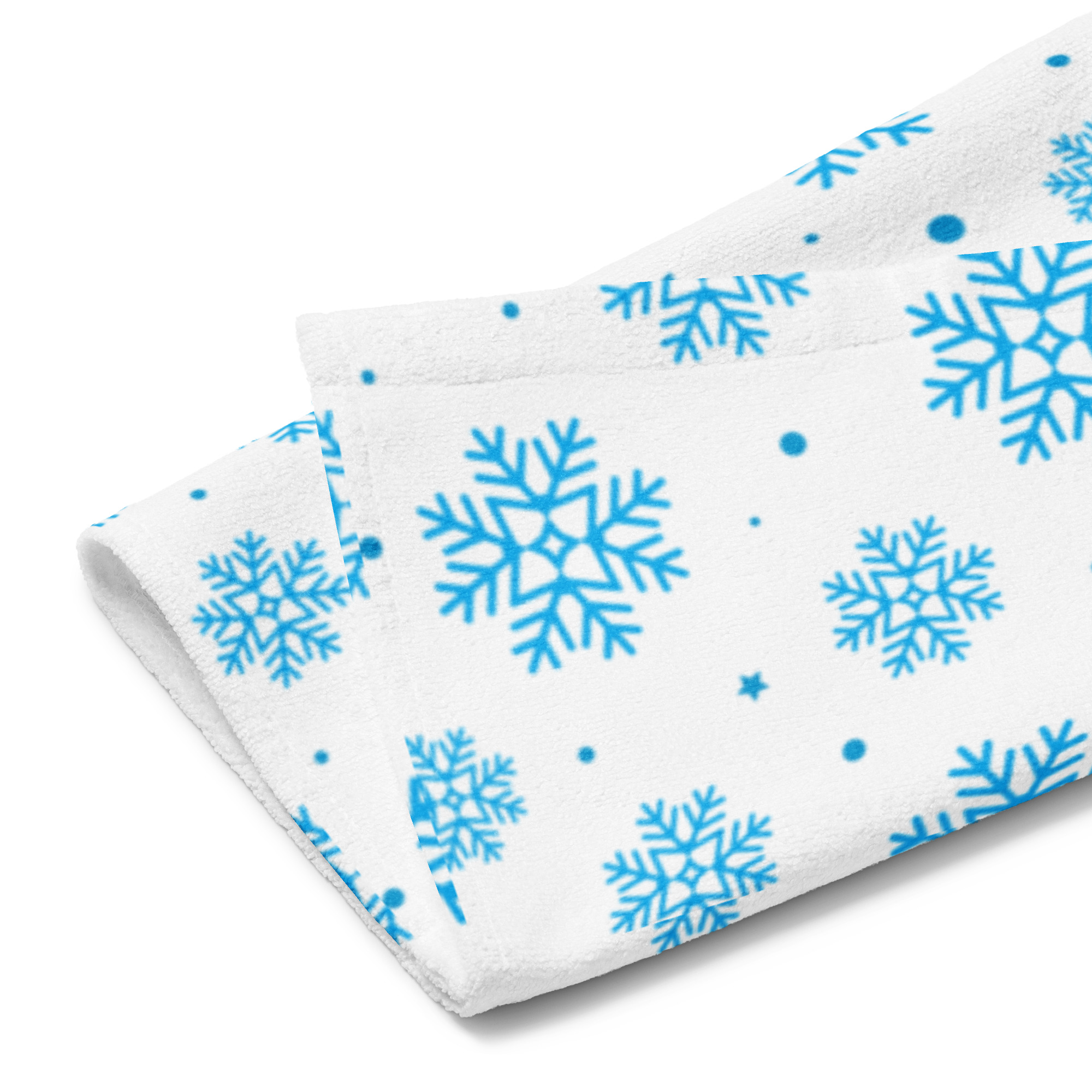 Blue Snowflakes Hand Towel