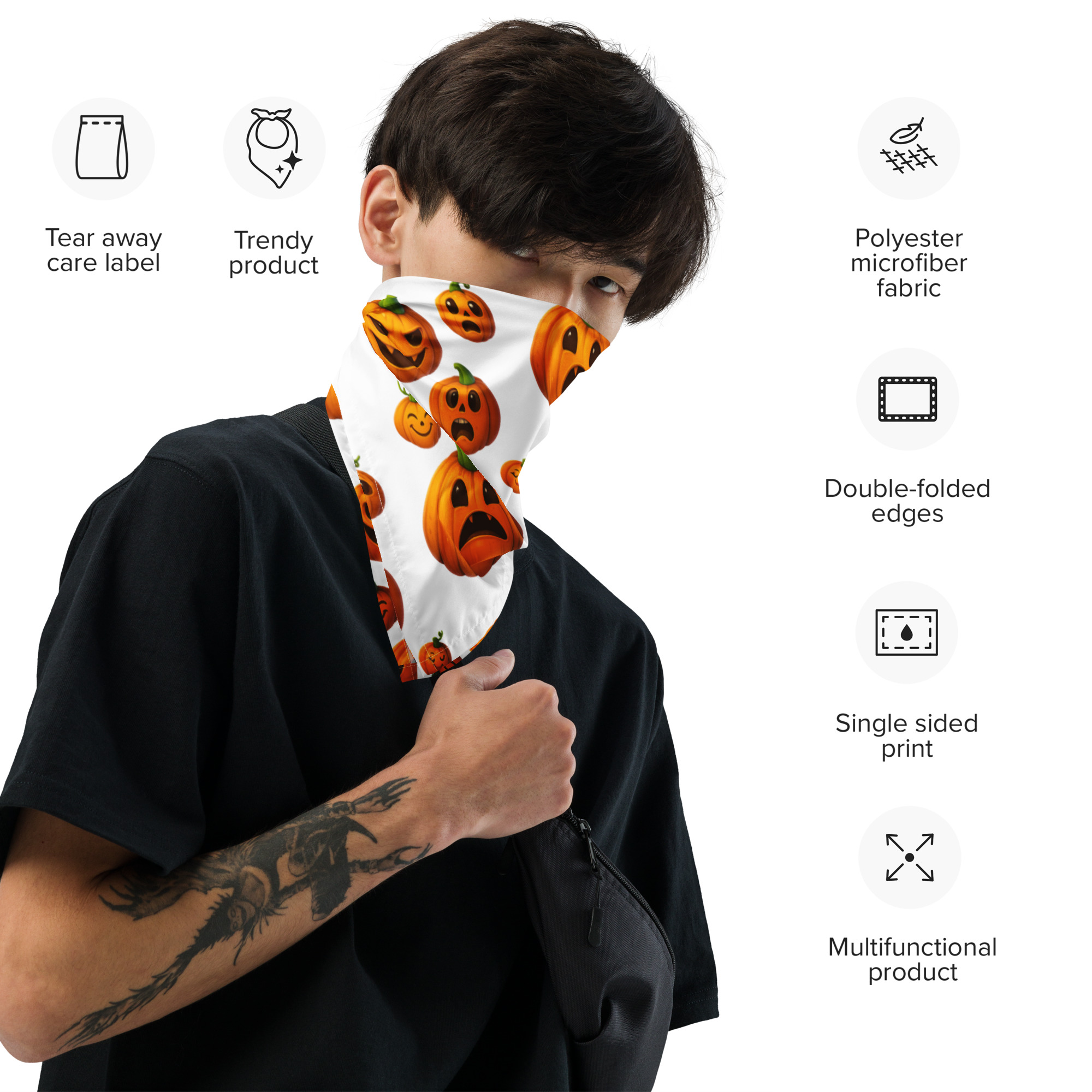 Halloween Pumpkins All-Over Print Bandana