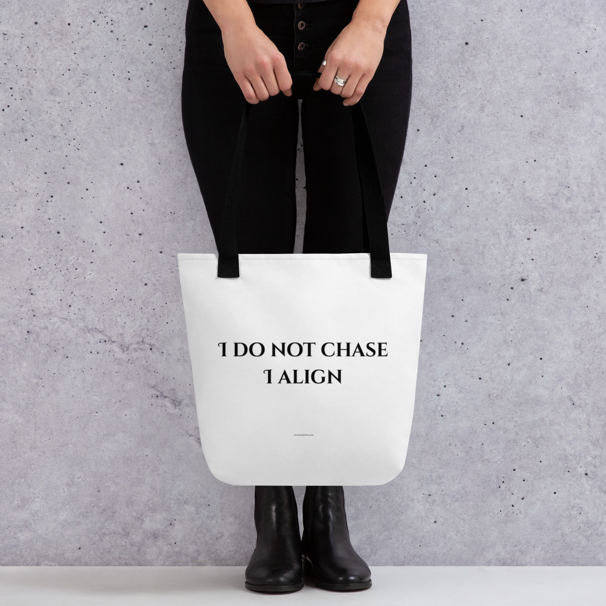 Divine Feminine Tote Bag – I Do Not Chase, I Align
