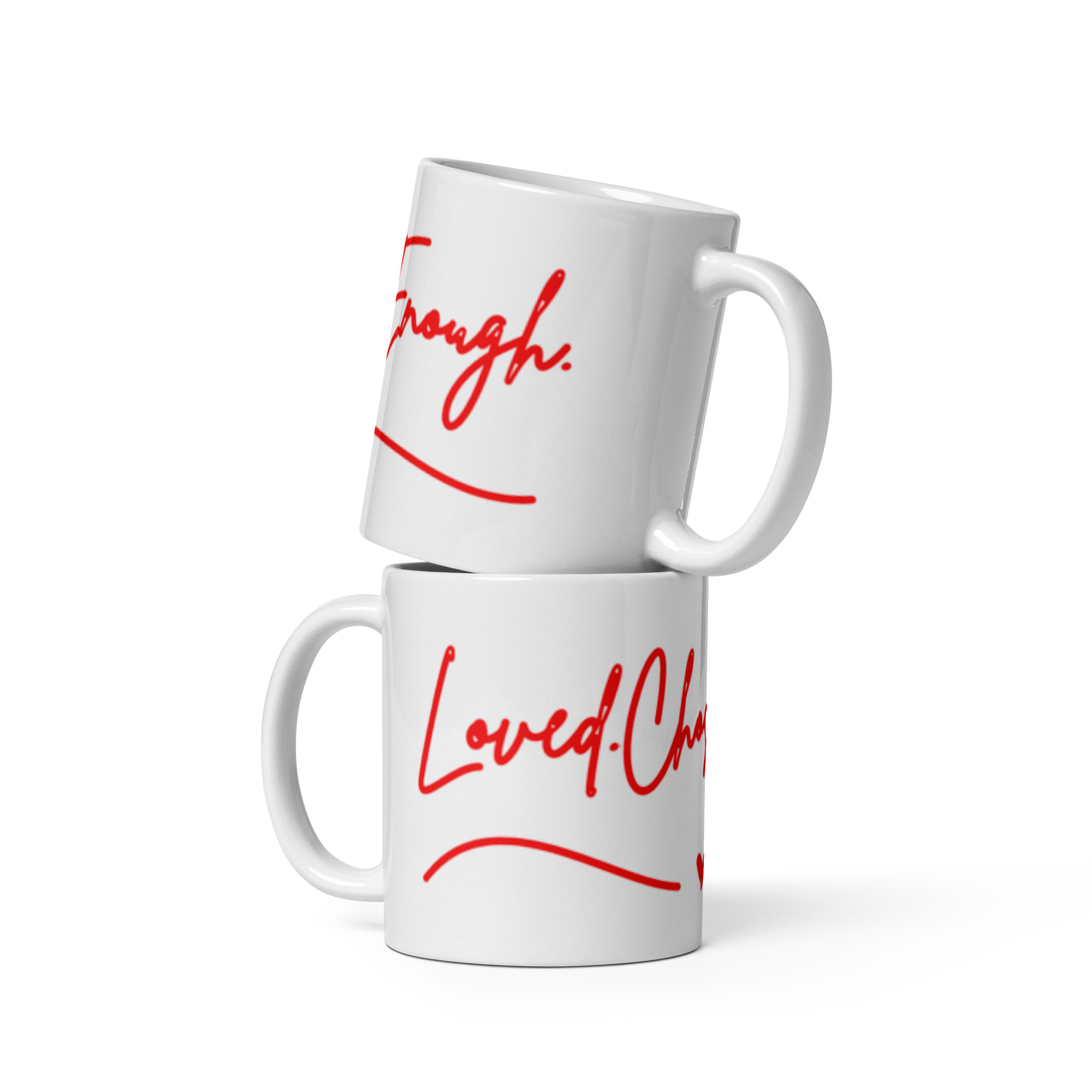 Self-Love Ceramic Mug – “Loved. Chosen. Enough.” 