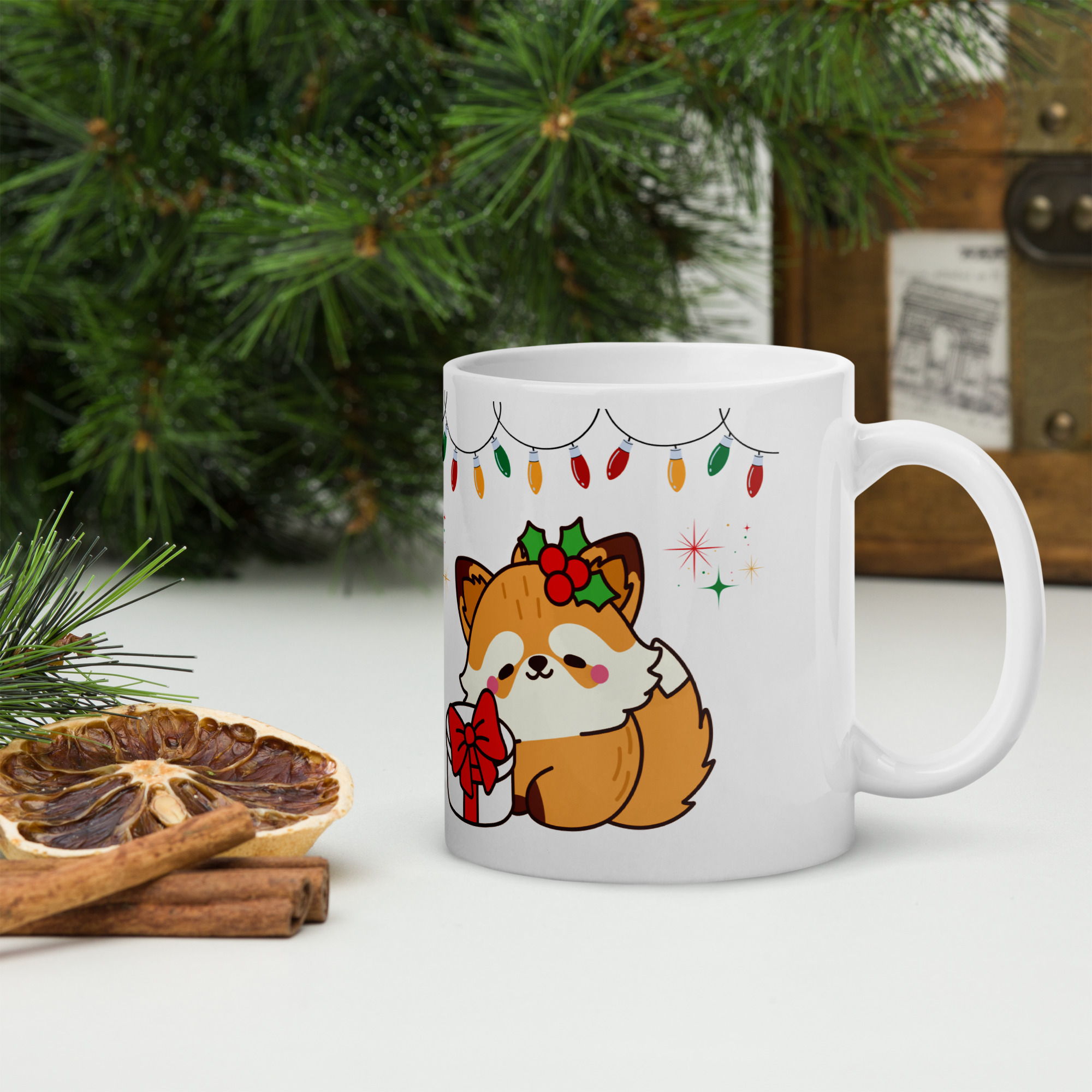  2 Foxy Celebrating Christmas Mug 
