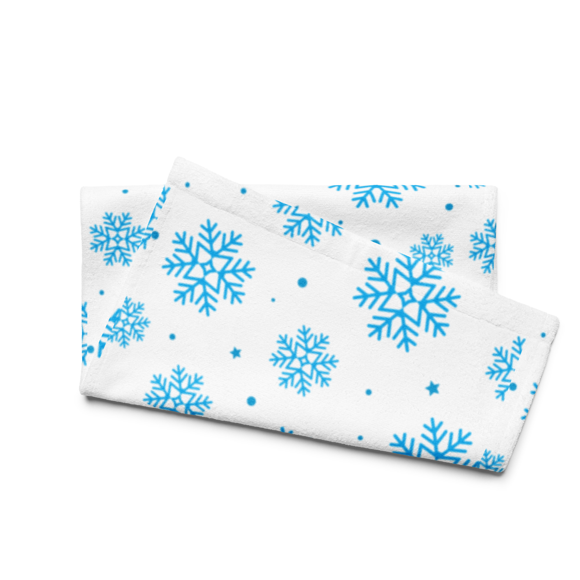 Blue Snowflakes Hand Towel