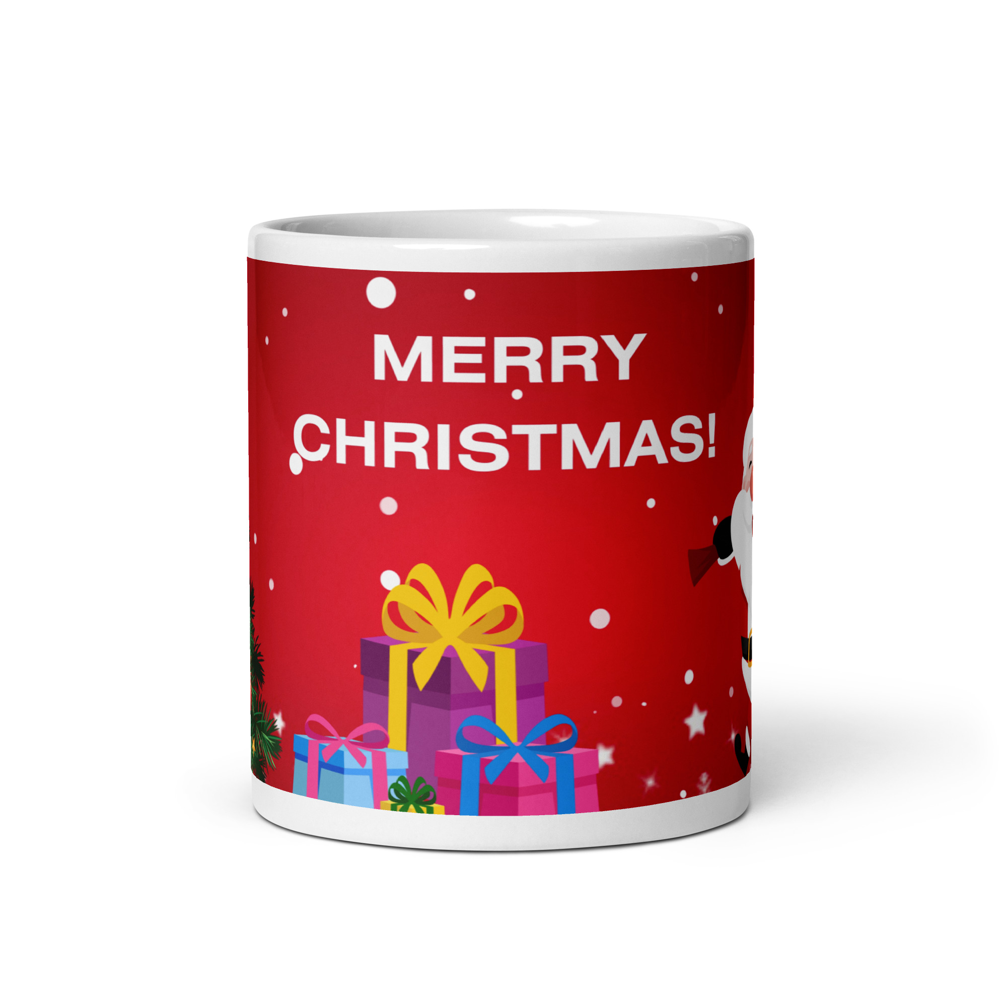 Santa Merry Christmas Ceramic Mug – Red Festive Joy in Every Sip 