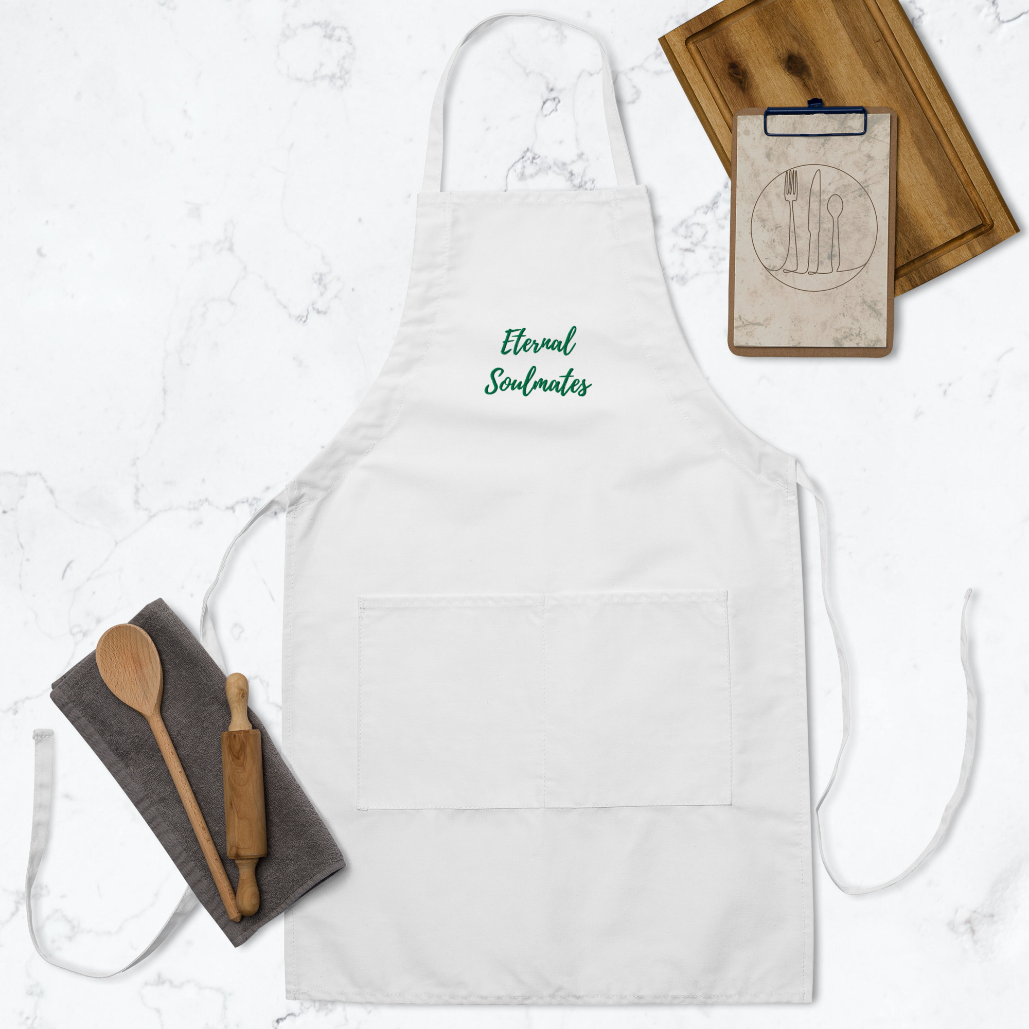 Eternal Soulmates Embroidered Apron - Unisex 