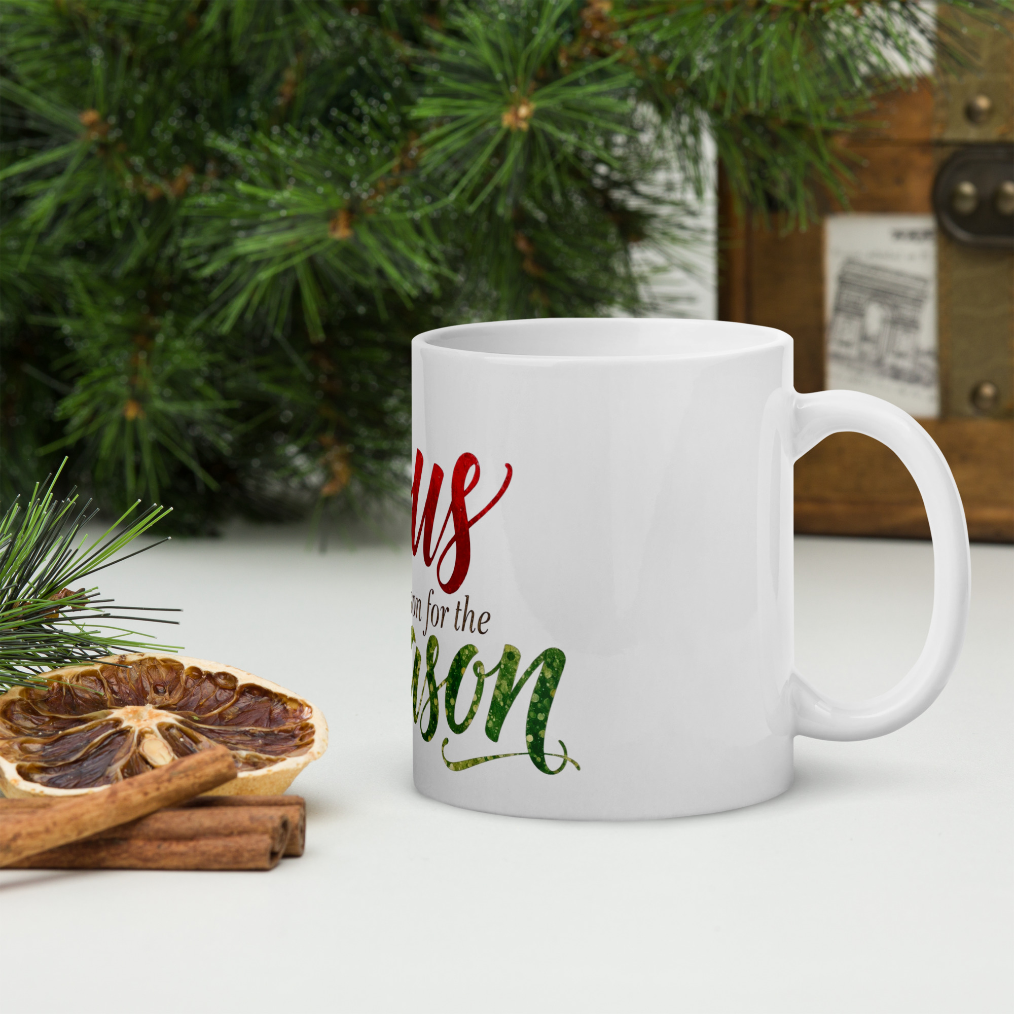  "Jesus Is the Reason for the Season” Elegant Christmas Mug – Faith & Festive Joy 
