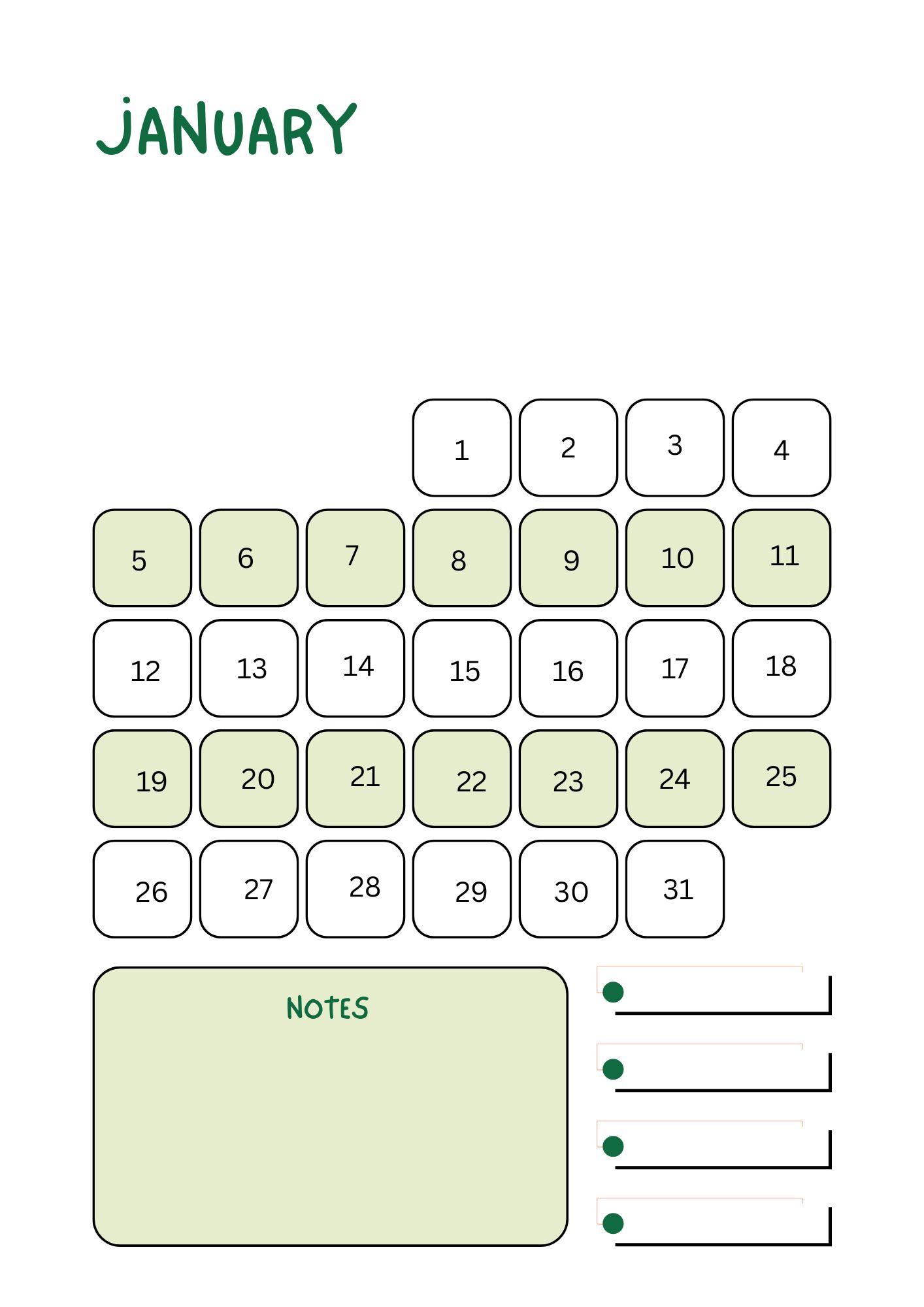 Undated Lime Planner