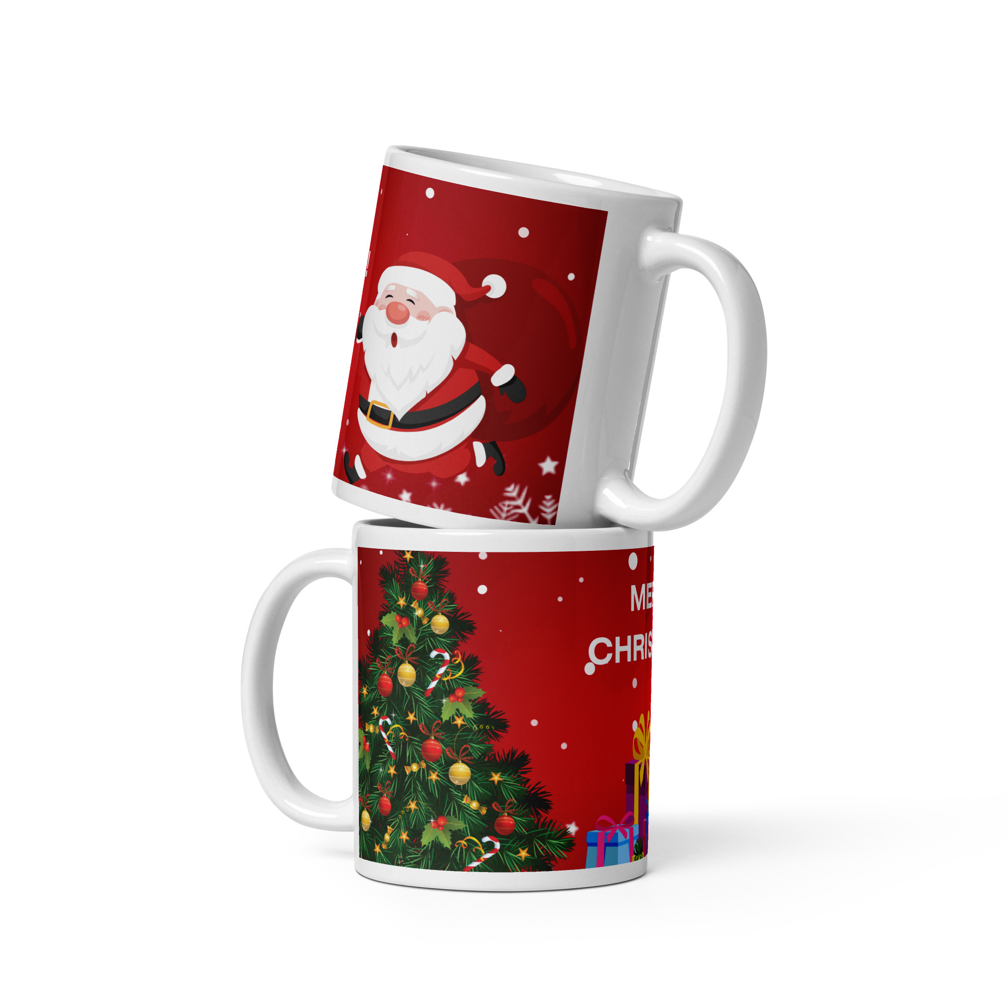 Santa Merry Christmas Ceramic Mug – Red Festive Joy in Every Sip 