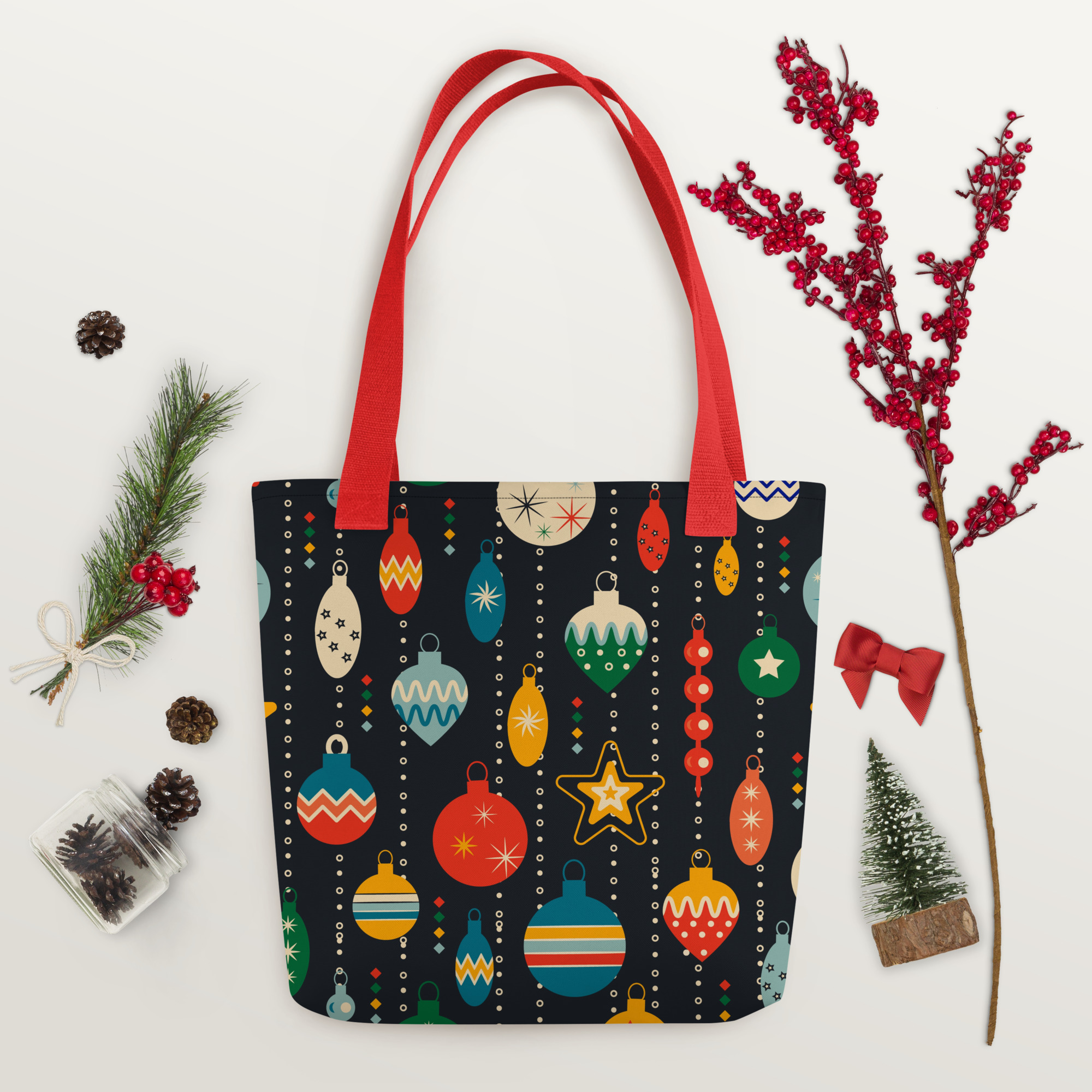 Retro Christmas Ornament All-Over Print Tote Bag 