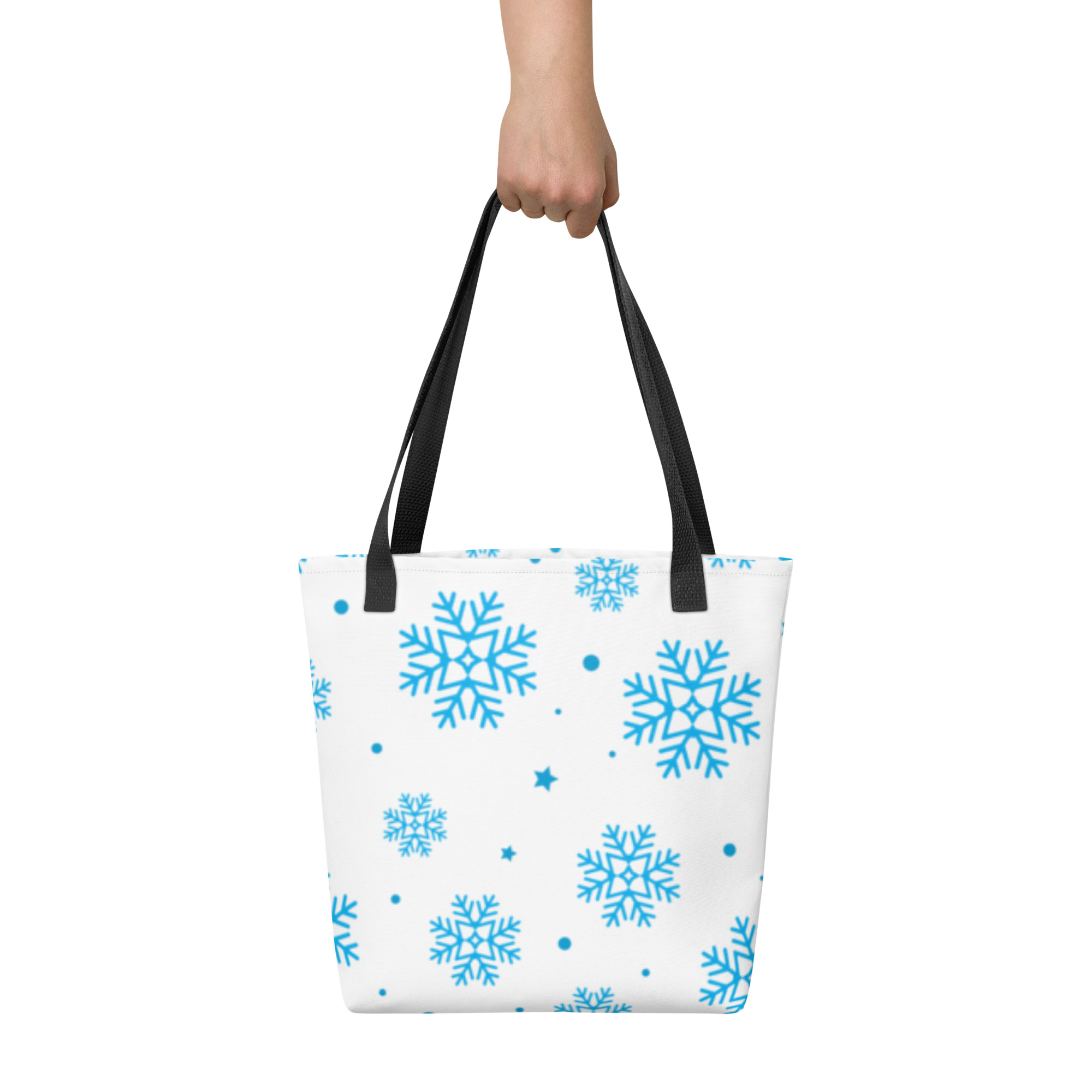 Snowflake All-Over Print Tote Bag