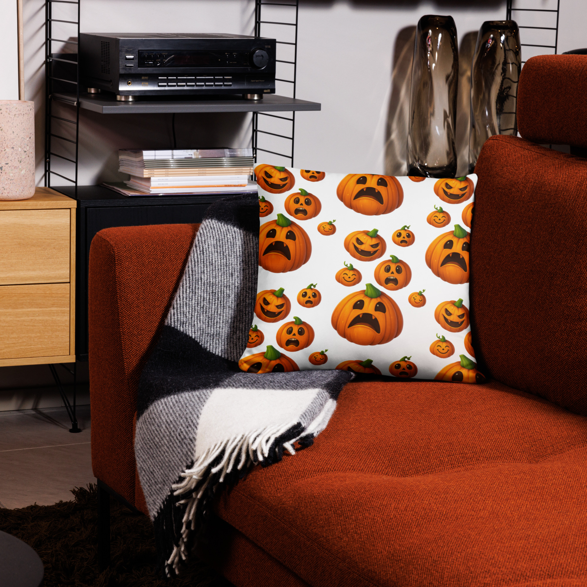 Halloween Pumpkins Throw Pillow