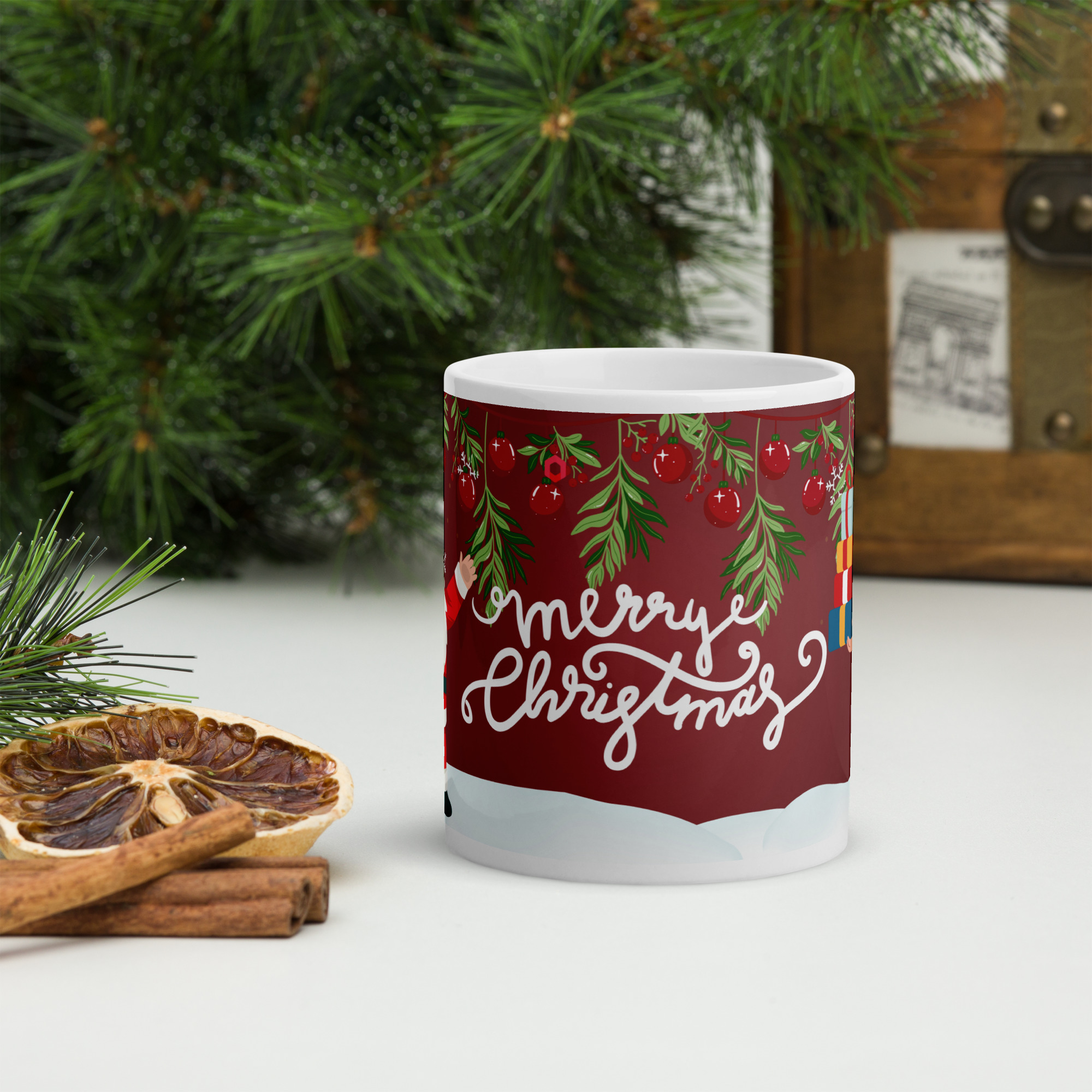 Santa & Elf Christmas Mug