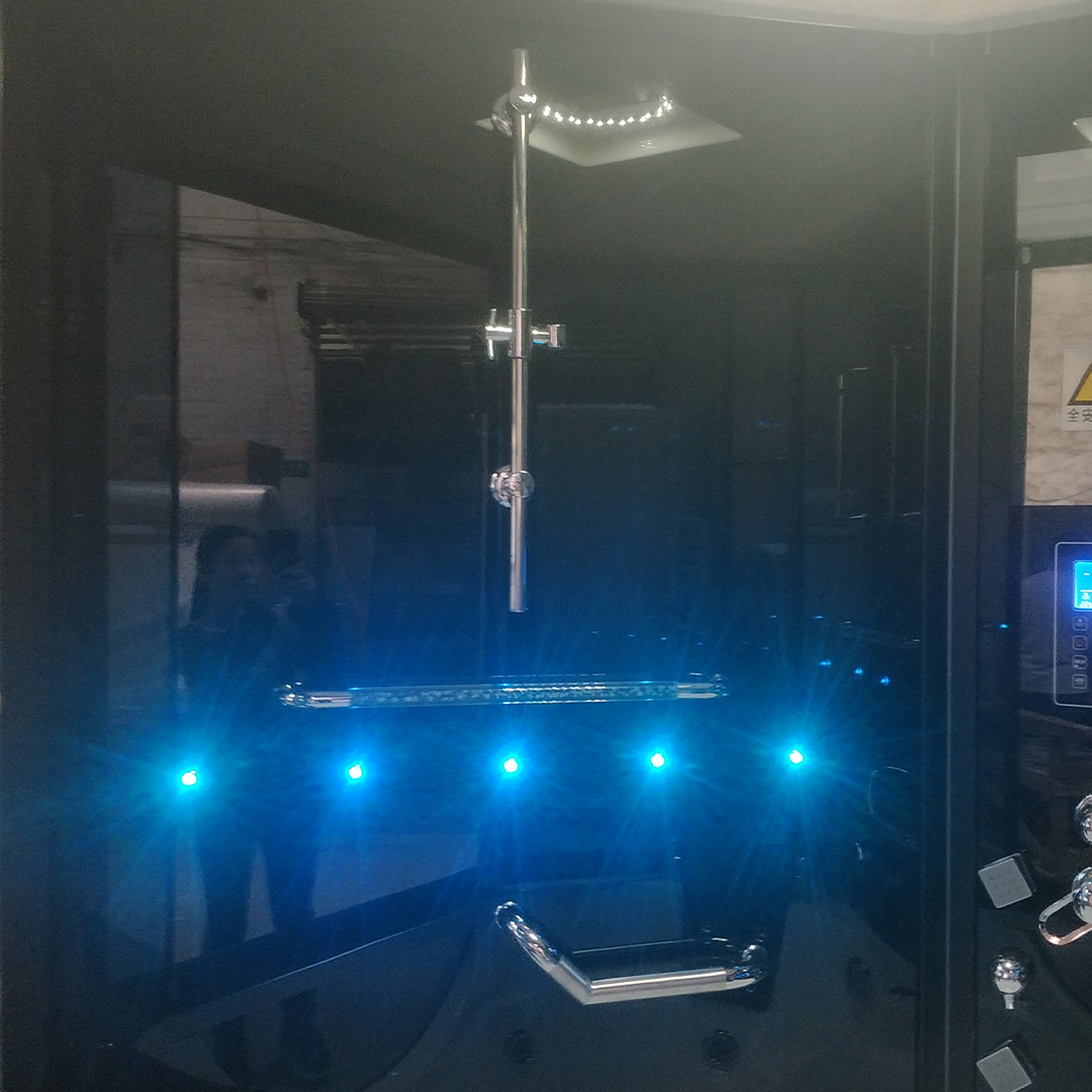K7025 Steam sauna room with whirlpool massage bathtub