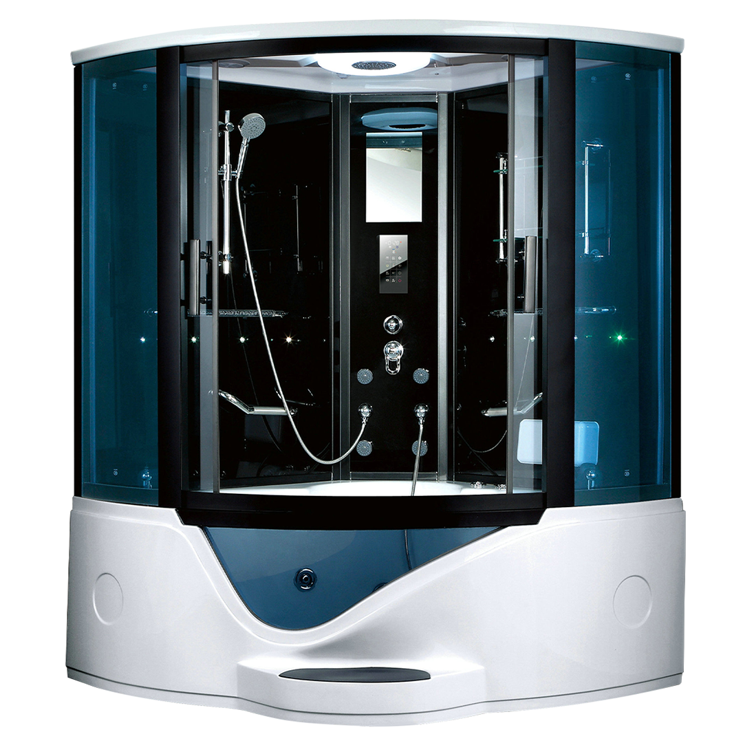K7028(A) Steam sauna room with whirlpool massage bathtub
