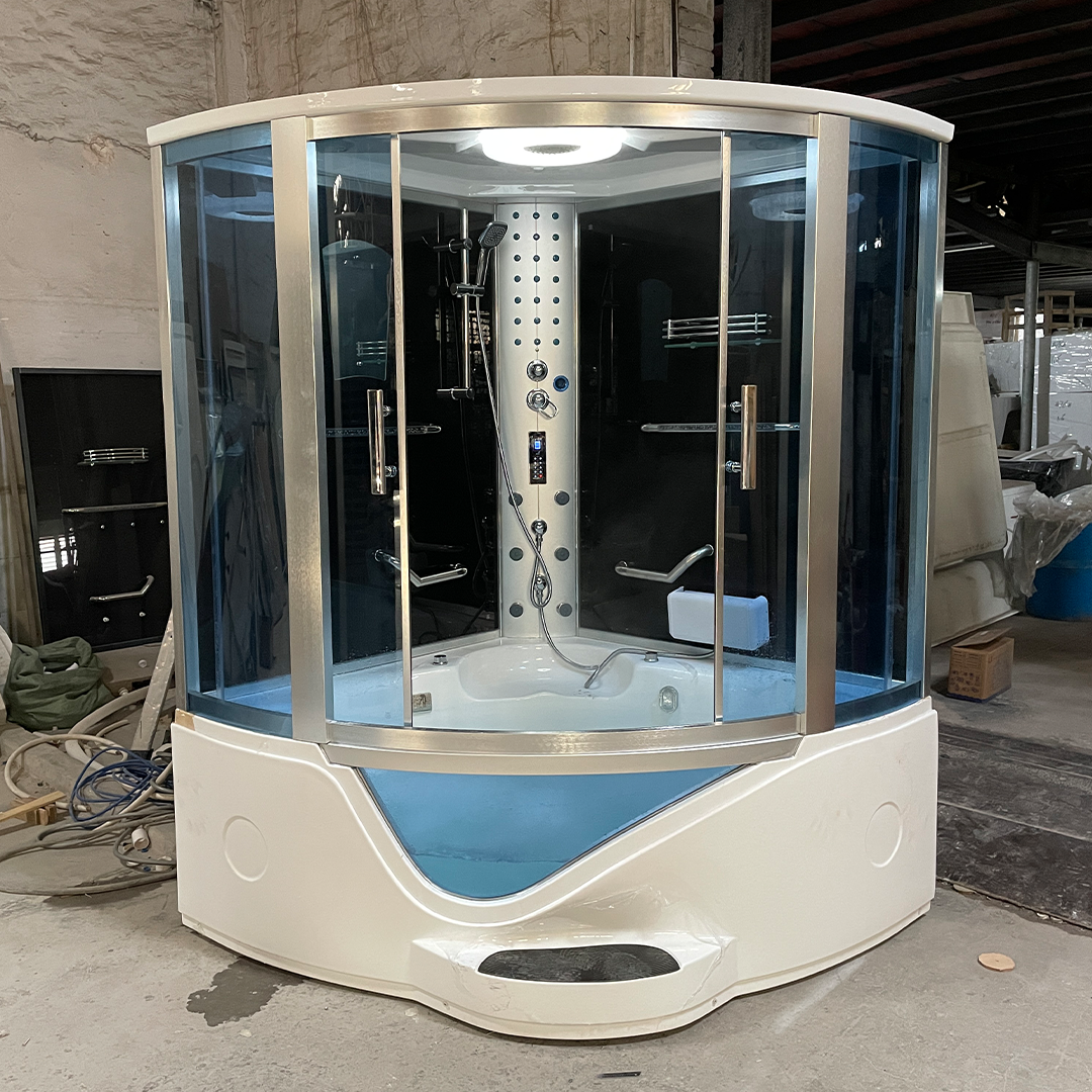 K7028(A) Steam sauna room with whirlpool massage bathtub
