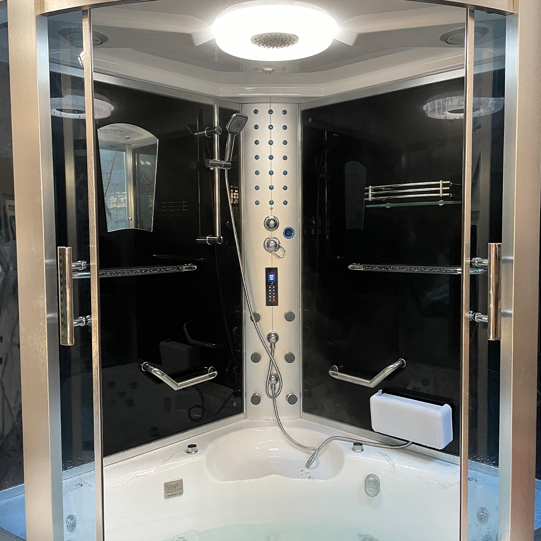 K7028(A) Steam sauna room with whirlpool massage bathtub
