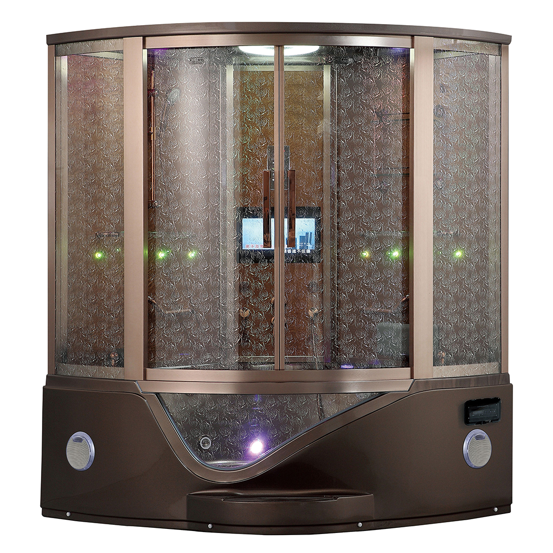 K7028G Steam sauna room with whirlpool massage bathtub