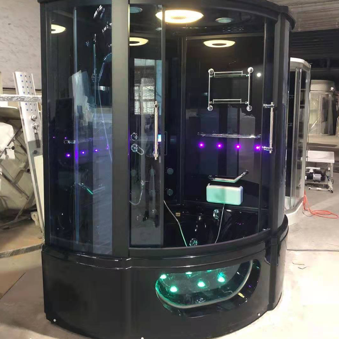 K7029 Steam sauna room with whirlpool massage bathtub