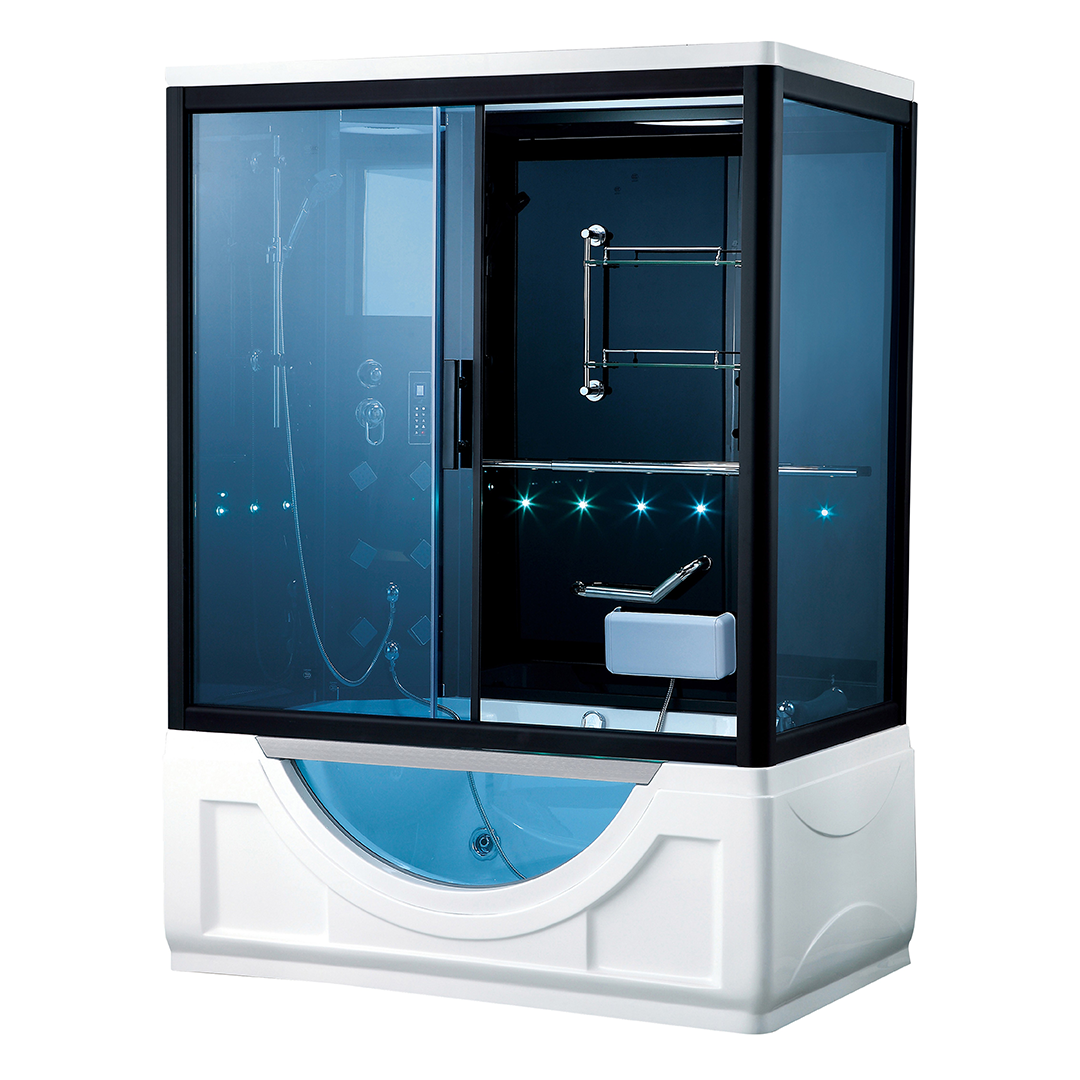 K7032A Steam sauna room with whirlpool massage bathtub